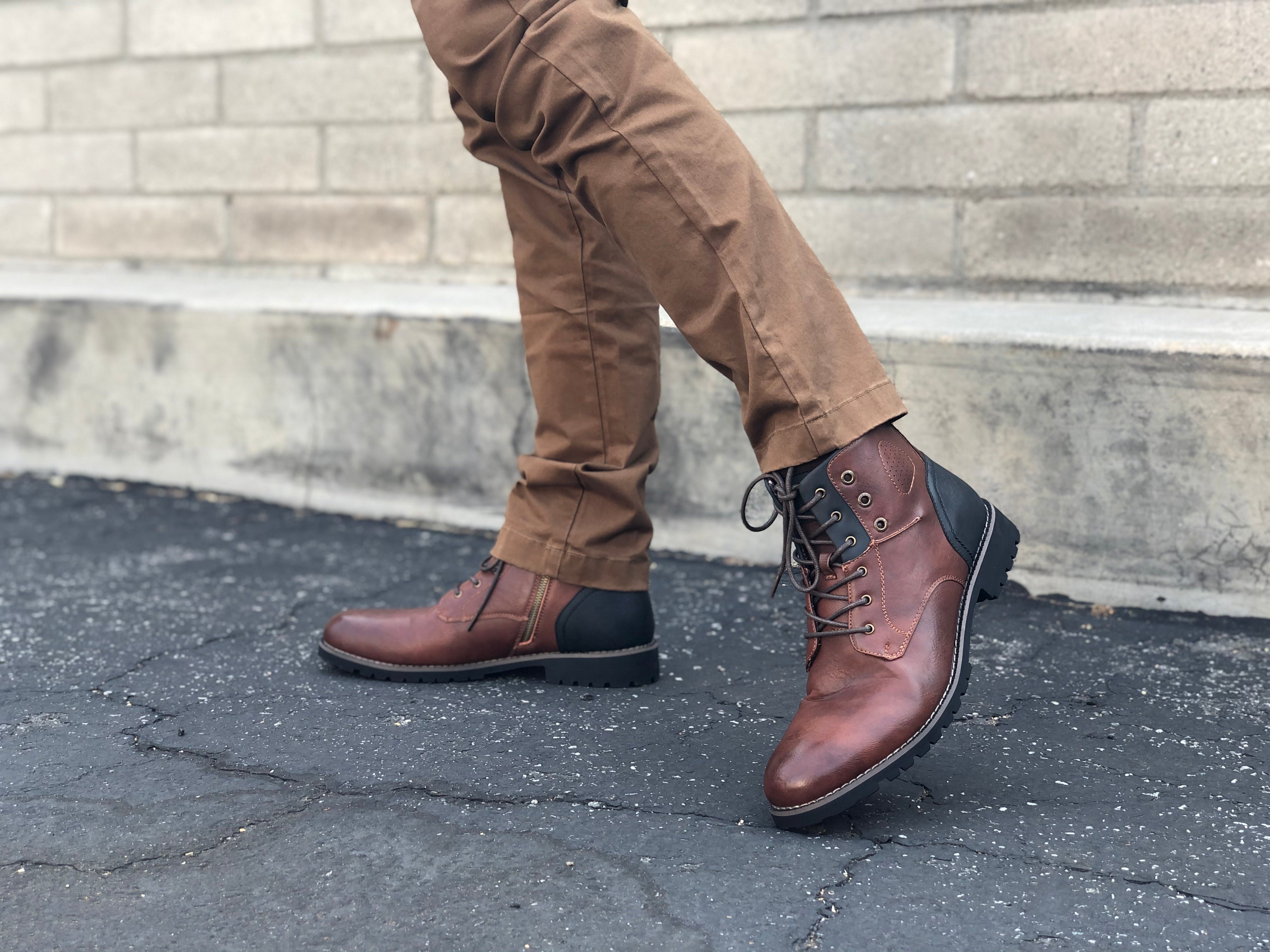 Two-Toned Rugged Boots | Homer by Polar Fox | Conal Footwear | Action Shot 1