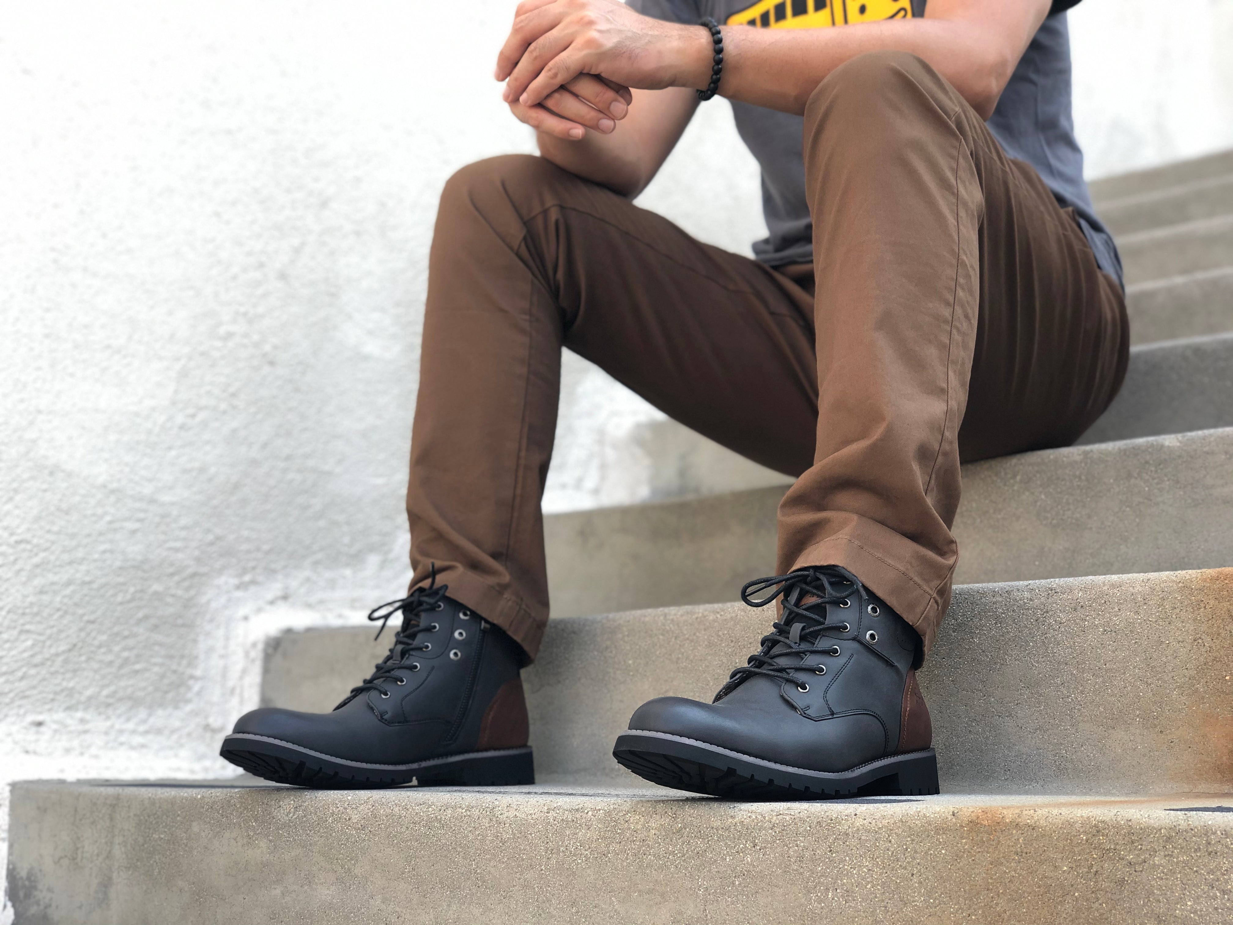Two-Toned Rugged Boots | Homer by Polar Fox | Conal Footwear | Action Shot 2