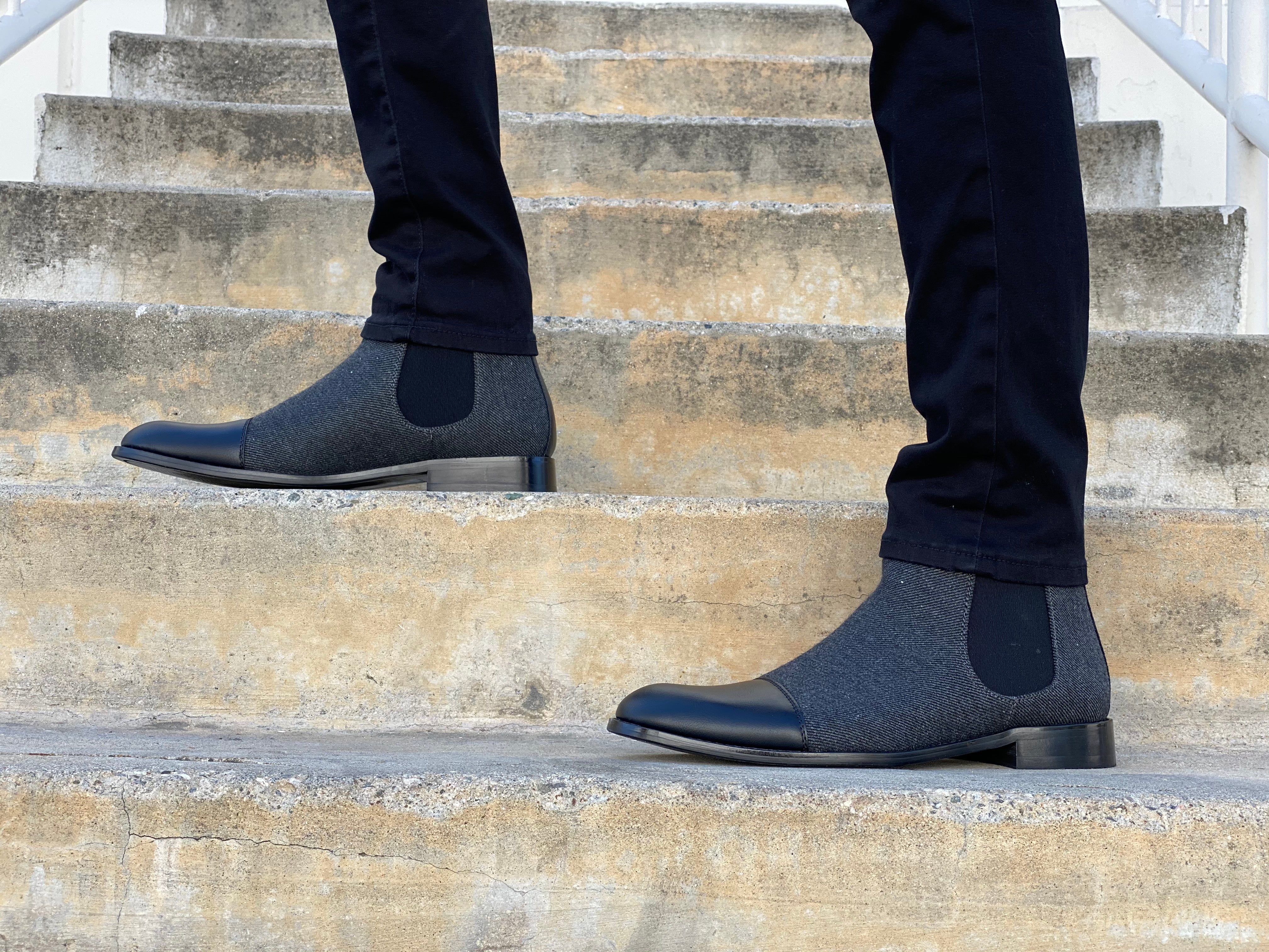 Duo-Textured Chelsea Boots | Forbes by Polar Fox | Conal Footwear | Action Shot 2