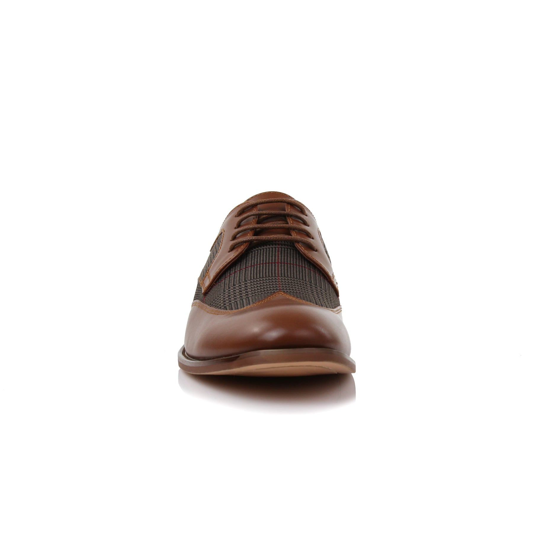 Plaid Wingtip Derby Shoes | Julian by Ferro Aldo | Conal Footwear | Front Angle View