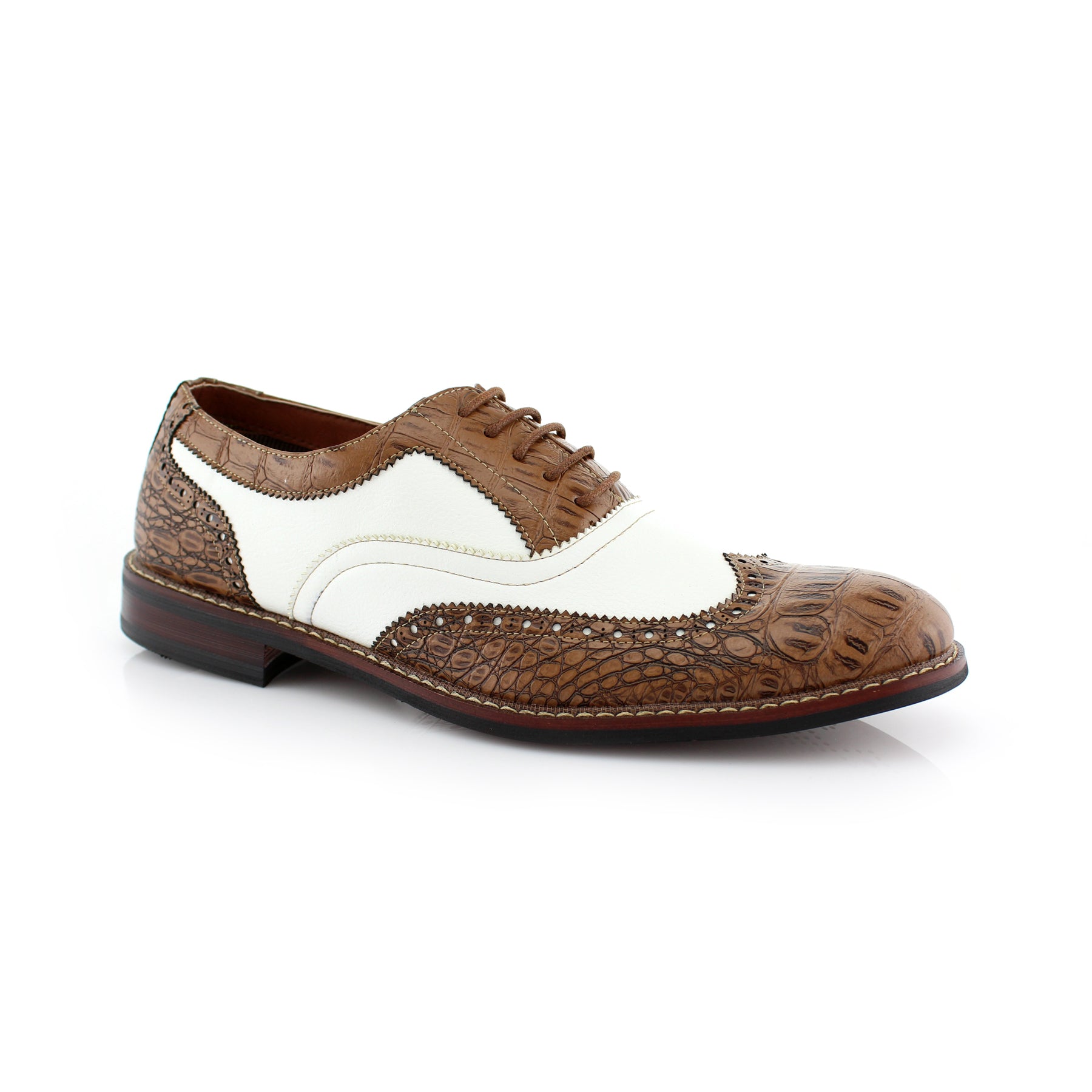 Two-Toned Brogue Wingtip Oxfords | Cooper by Ferro Aldo | Conal Footwear | Main Angle View