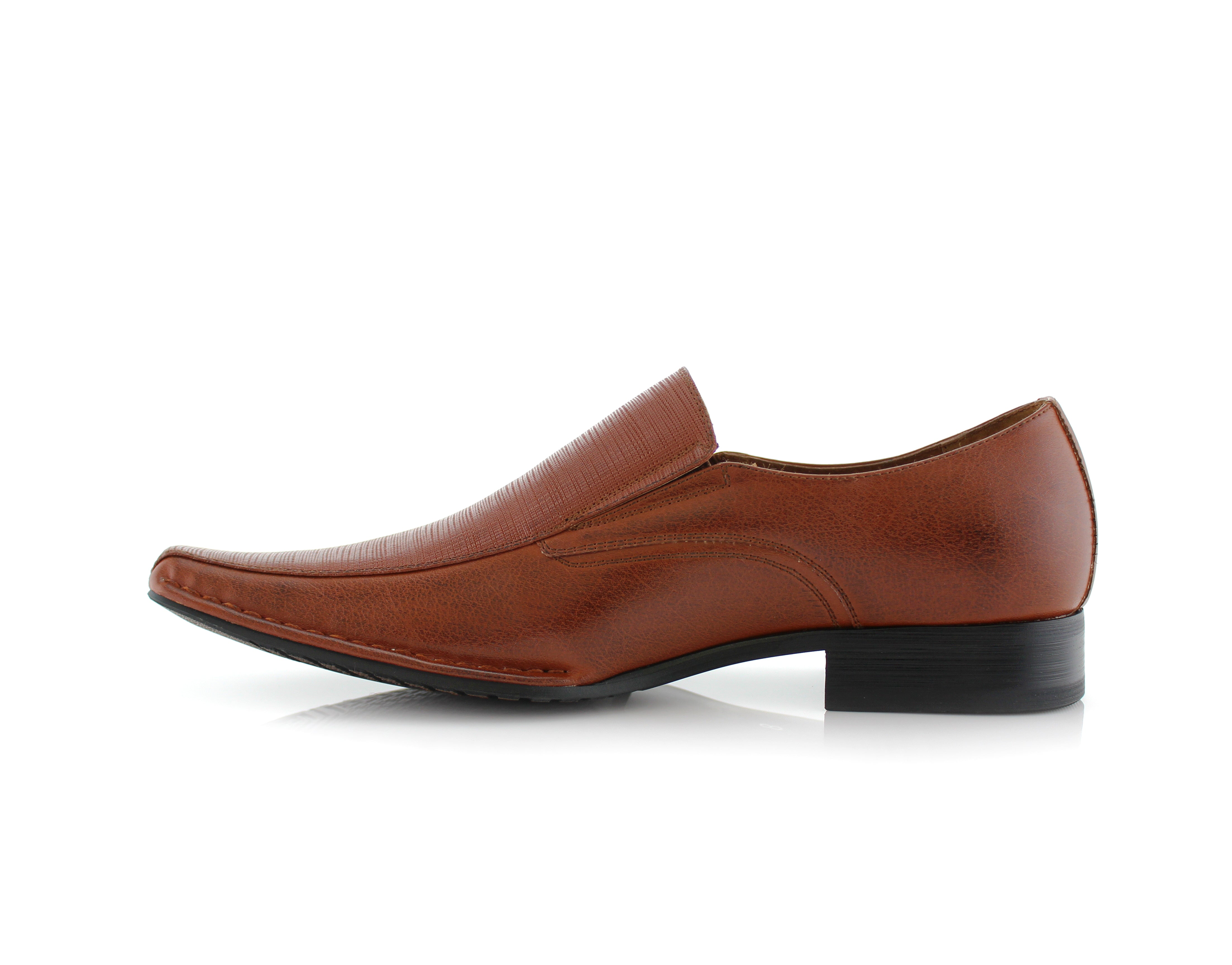 Square-Toe Embossed Leather Loafers | King by Delli Aldo | Conal Footwear | Inner Side Angle View