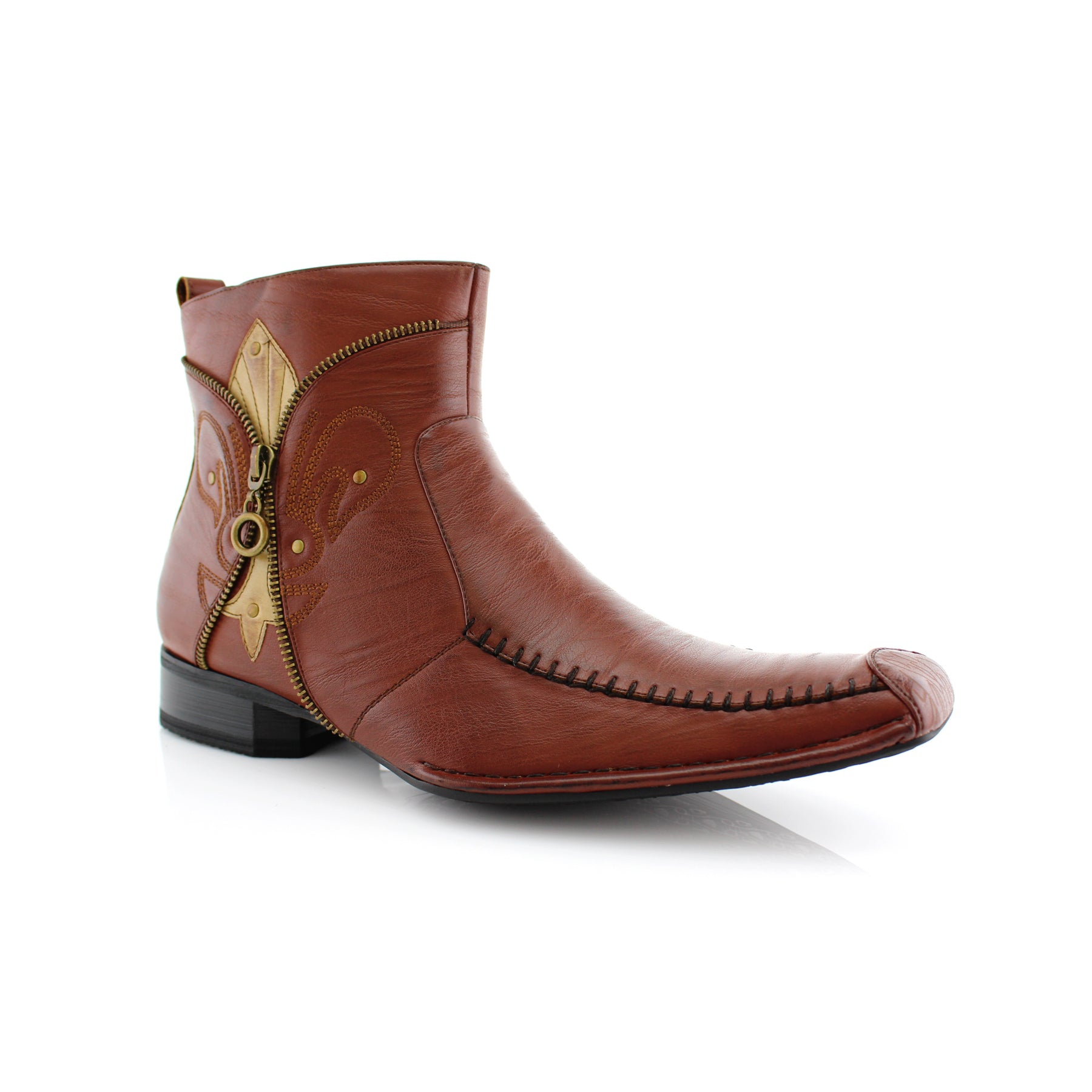 Embroidered Square Toe Western Boots | Aurelio by Delli Aldo | Conal Footwear | Main Angle View
