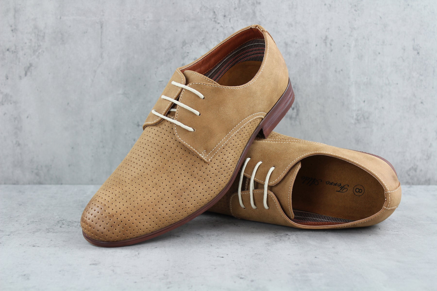 Burnished Perforated Derby Shoes | Isaiah by Ferro Aldo | Conal Footwear | Photographic Shot 2