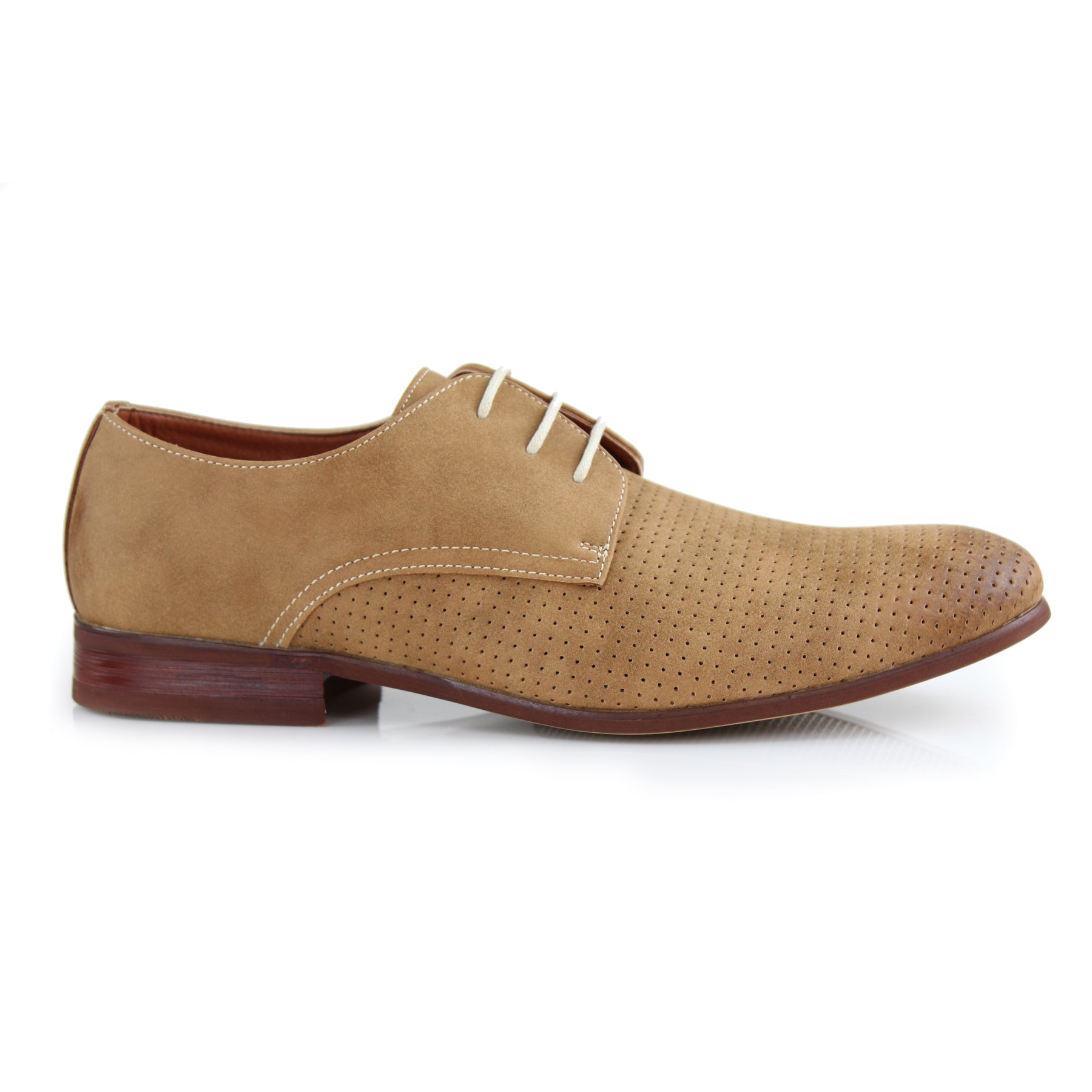 Burnished Perforated Derby Shoes | Isaiah by Ferro Aldo | Conal Footwear | Outer Side Angle View
