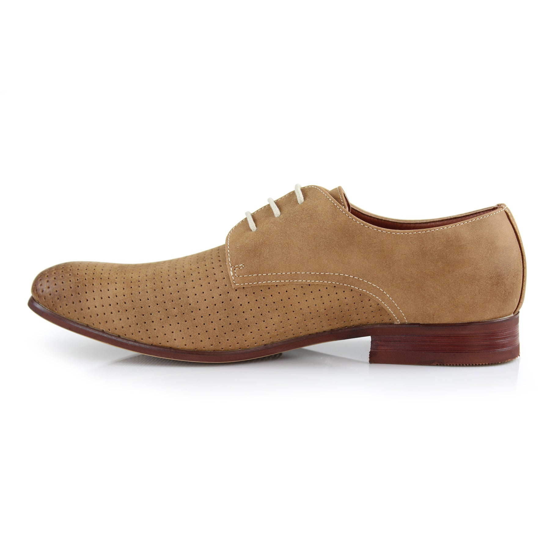 Burnished Perforated Derby Shoes | Isaiah by Ferro Aldo | Conal Footwear | Inner Side Angle View