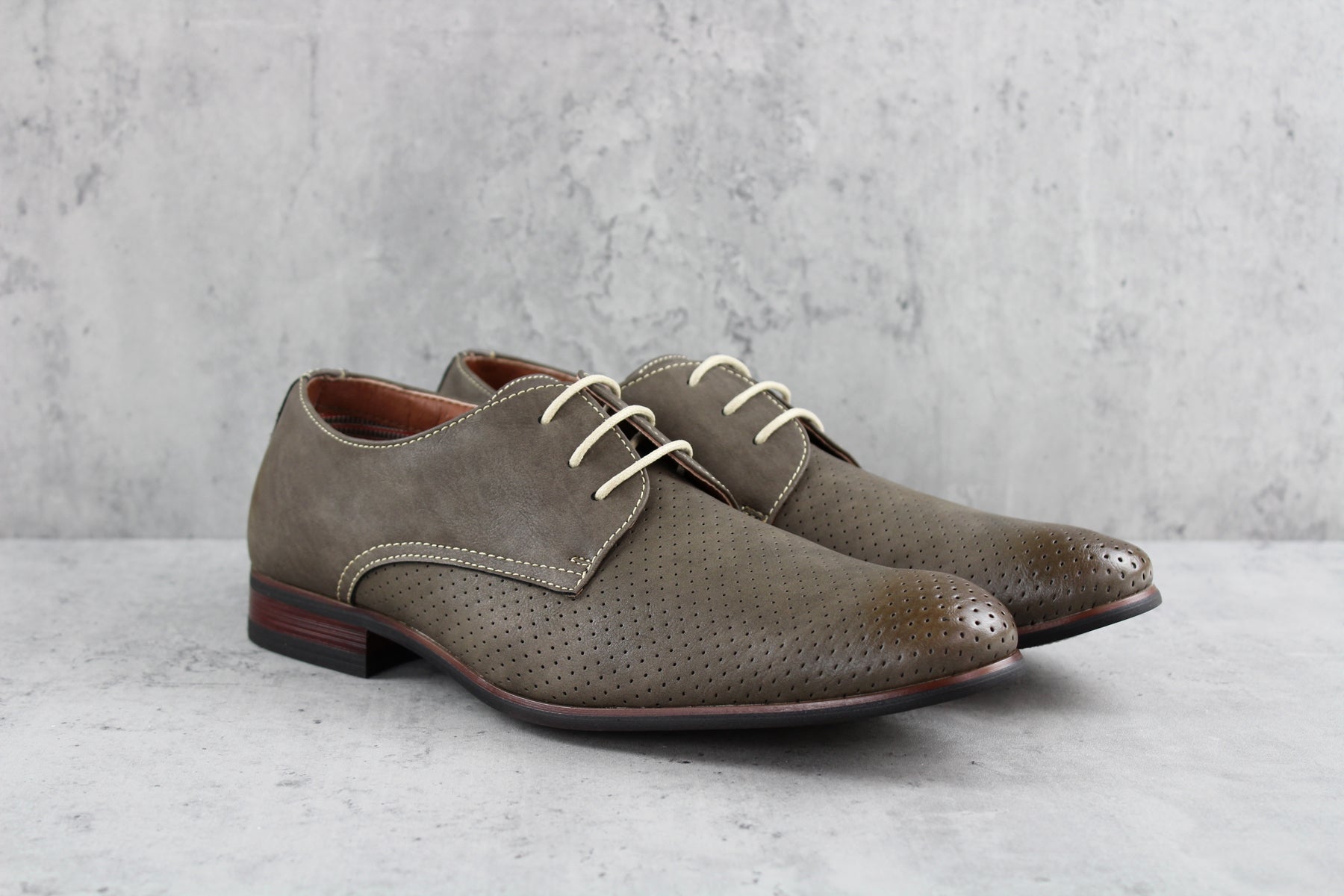 Burnished Perforated Derby Shoes | Isaiah by Ferro Aldo | Conal Footwear | Photographic Shot 1