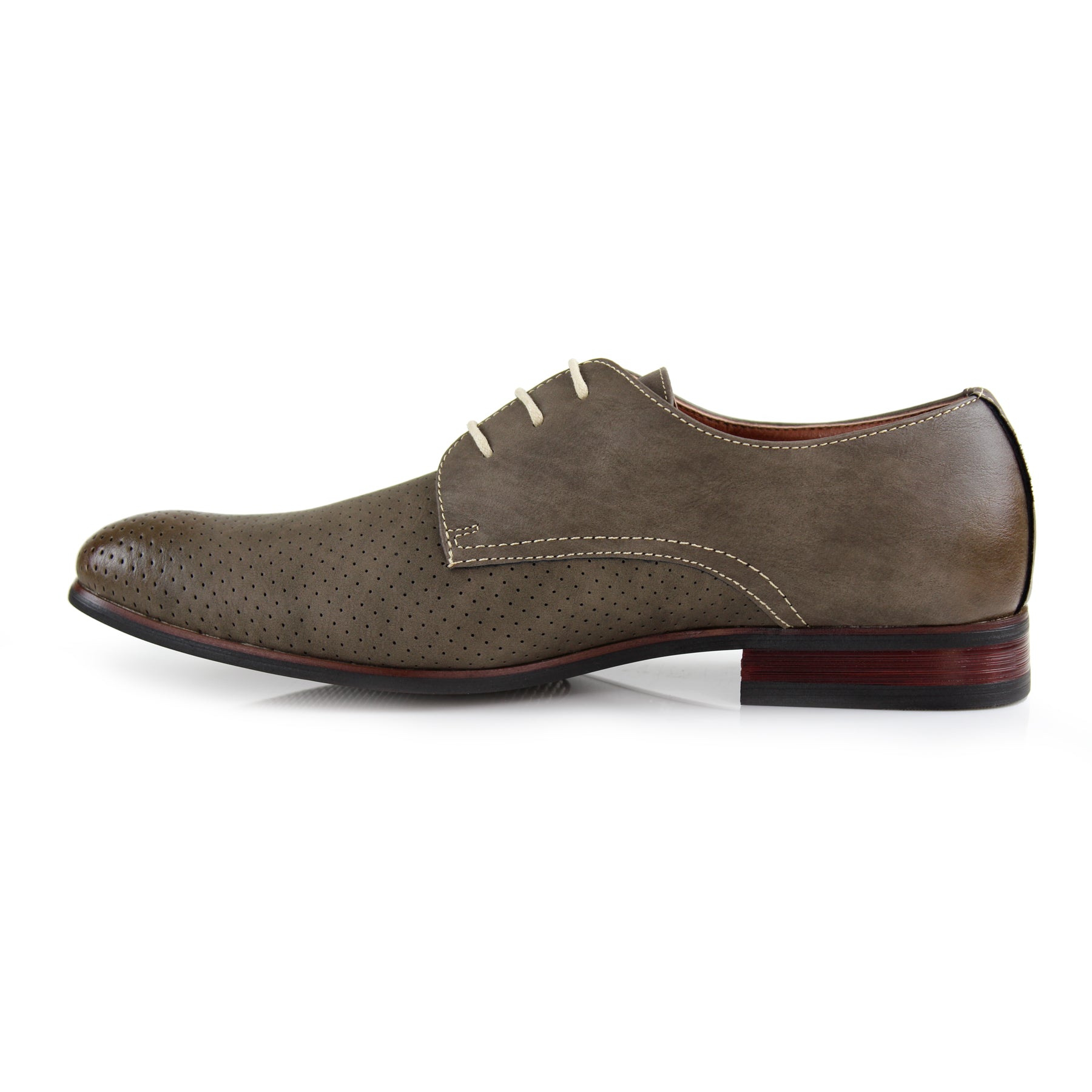 Burnished Perforated Derby Shoes | Isaiah by Ferro Aldo | Conal Footwear | Inner Side Angle View