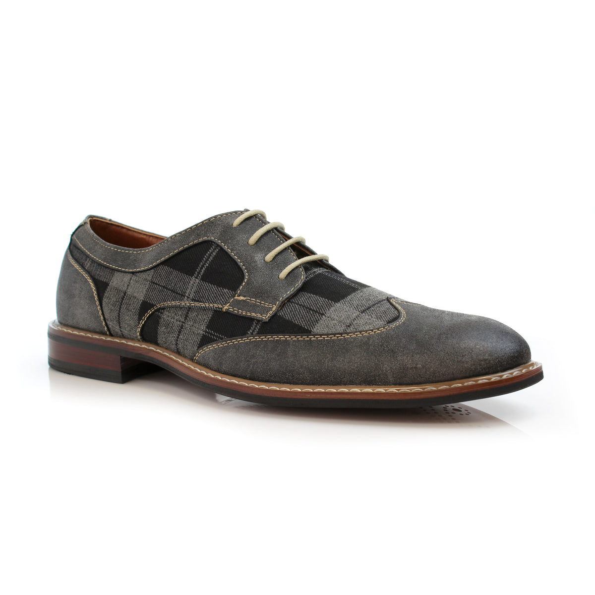 Iconic Derby Shoe In Vintage Plaid | Julian | Brogue Men's Shoes
