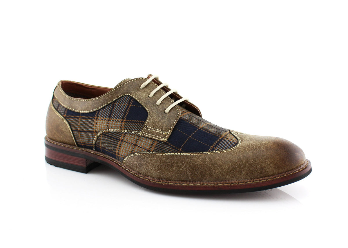 Iconic Derby Shoe In Vintage Plaid | Julian| Brogue Men's Shoes