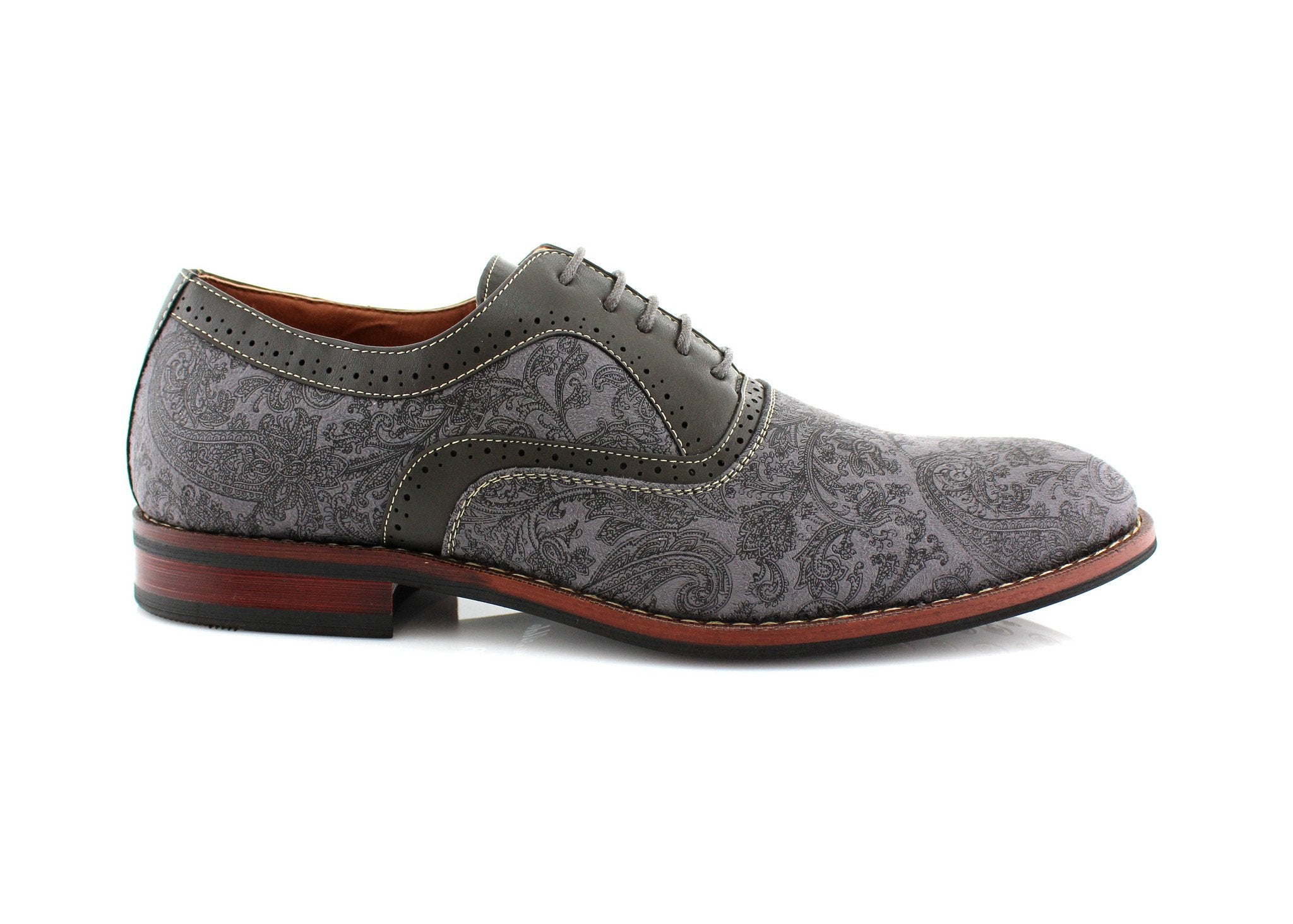 Paisley Pattern Brogue Oxfords | Scott by Ferro Aldo | Conal Footwear | Outer Side Angle View