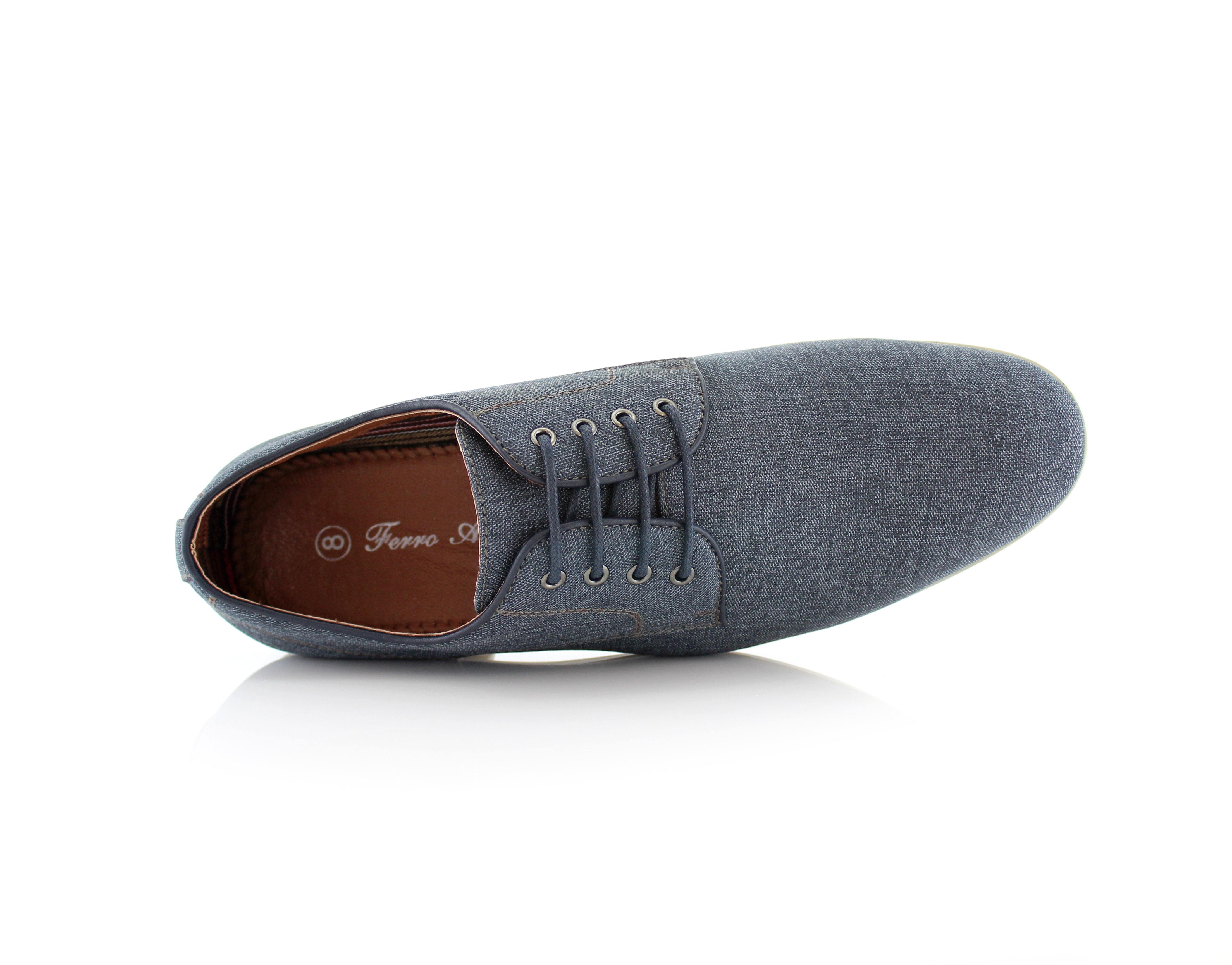Linen Blended Derby Shoes | Nash by Ferro Aldo | Conal Footwear | Top-Down Angle View