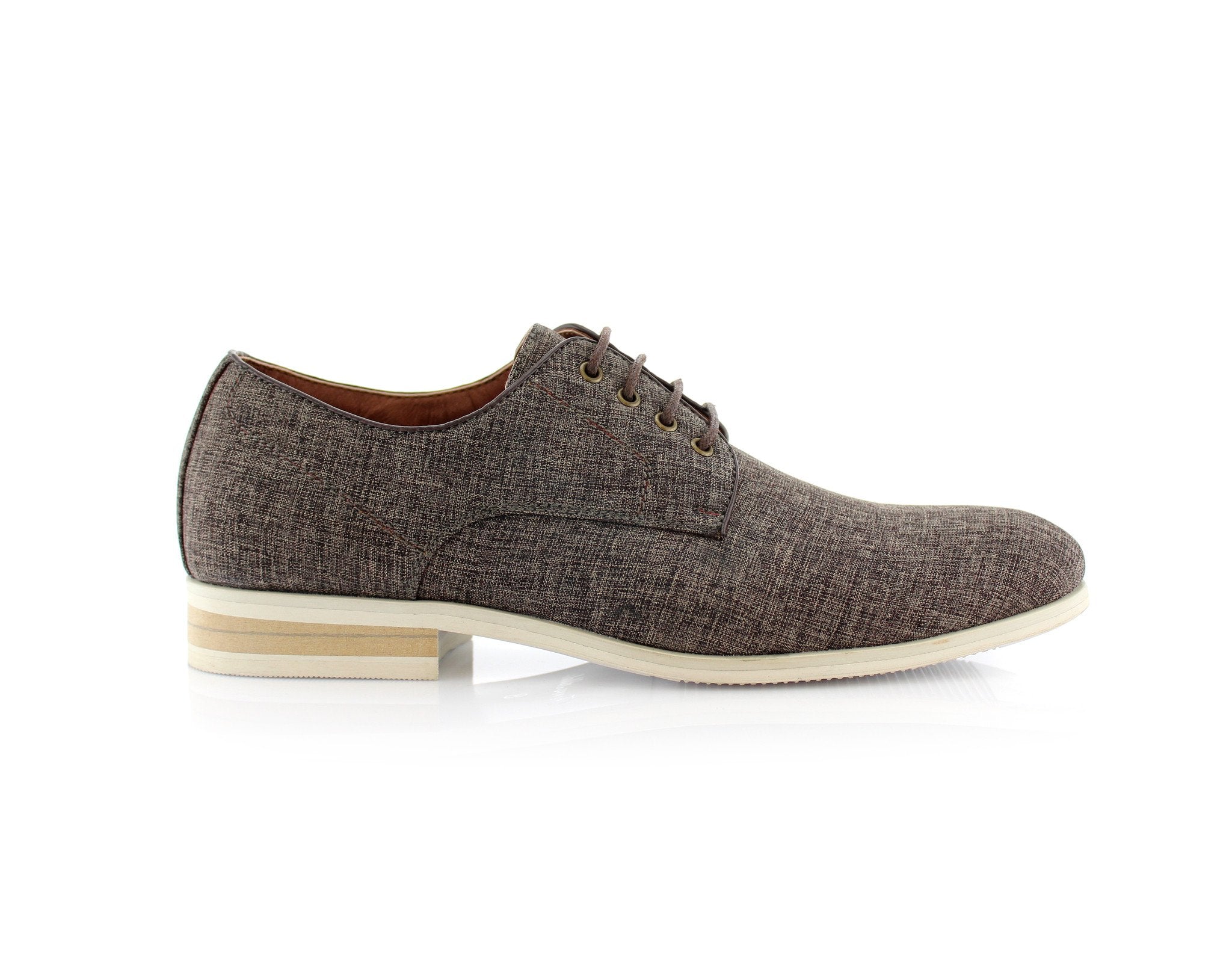 Linen Blended Derby Shoes | Nash by Ferro Aldo | Conal Footwear | Outer Side Angle View