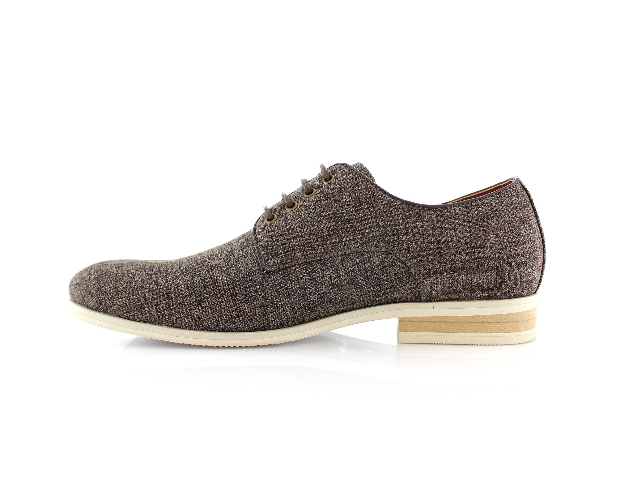 Linen Blended Derby Shoes | Nash by Ferro Aldo | Conal Footwear | Inner Side Angle View