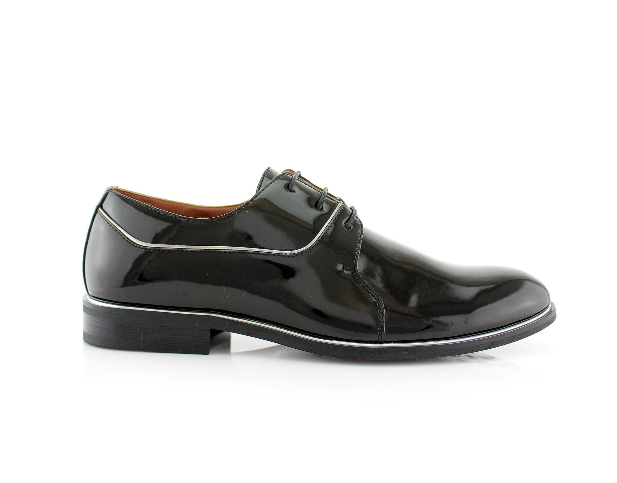 Patent Leather Derby Shoes | Liam by Ferro Aldo | Conal Footwear | Outer Side Angle View