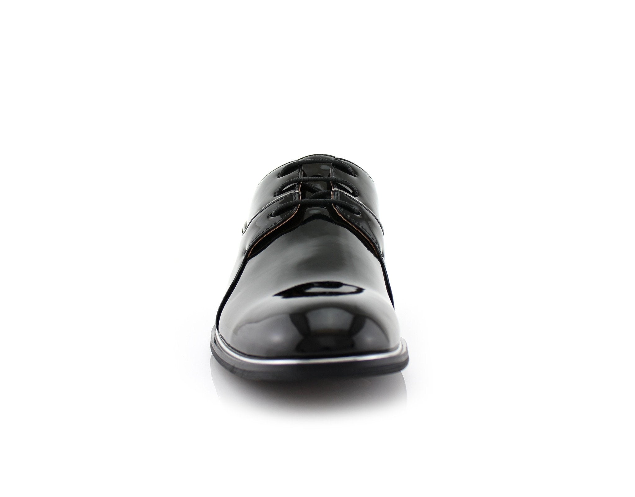 Patent Leather Derby Shoes | Liam by Ferro Aldo | Conal Footwear | Front Angle View