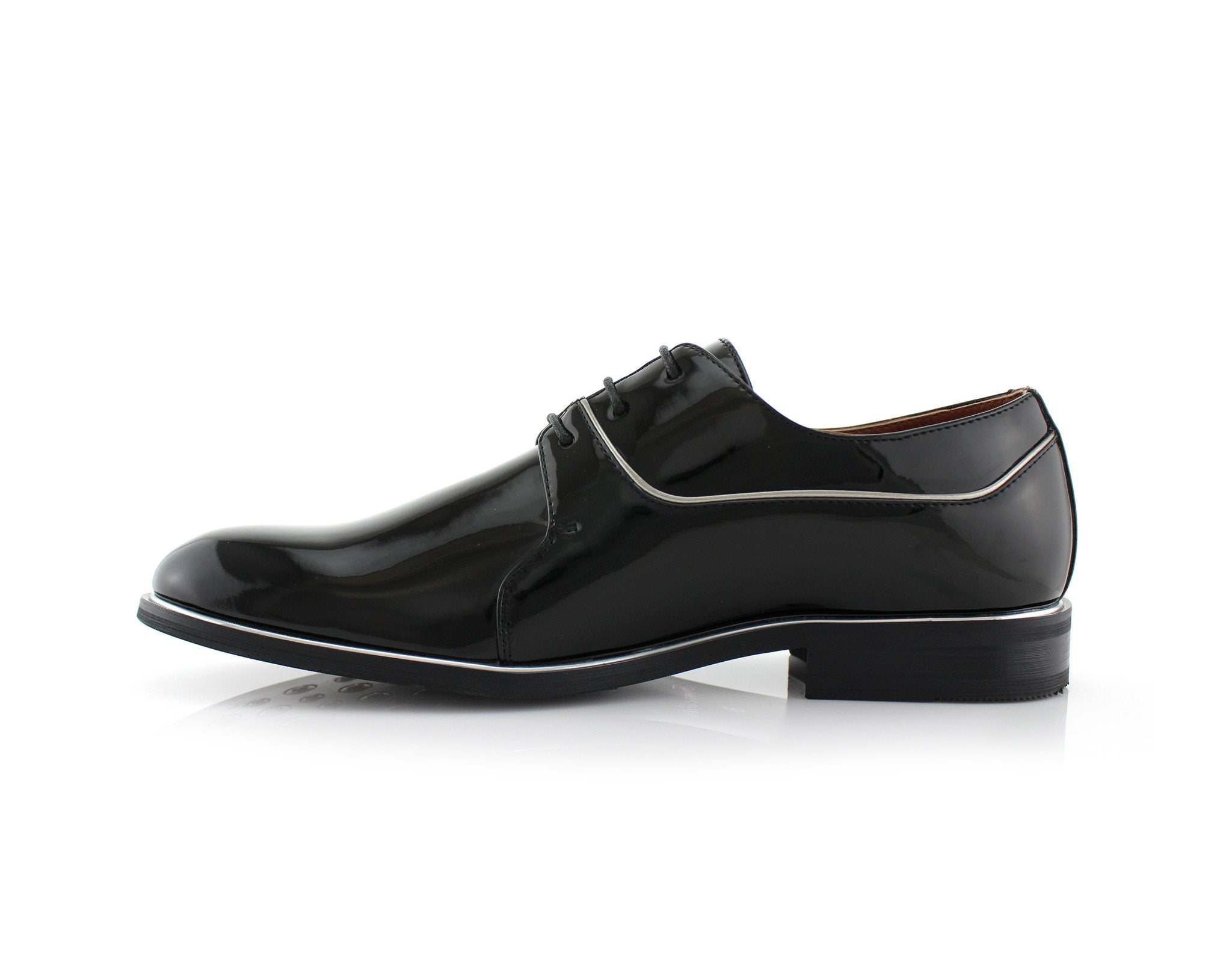 Patent Leather Derby Shoes | Liam by Ferro Aldo | Conal Footwear | Inner Side Angle View