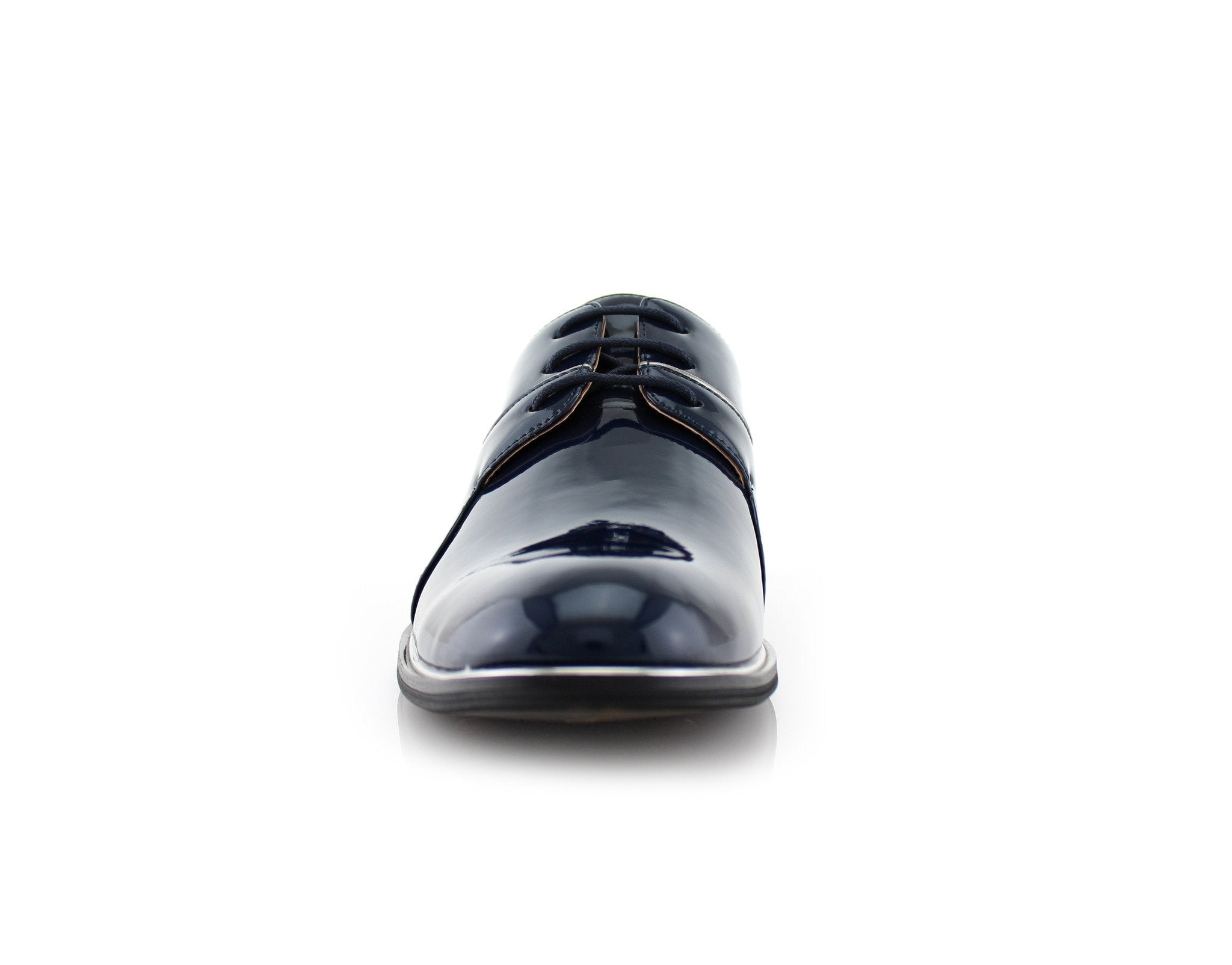 Patent Leather Derby Shoes | Liam by Ferro Aldo | Conal Footwear | Front Angle View