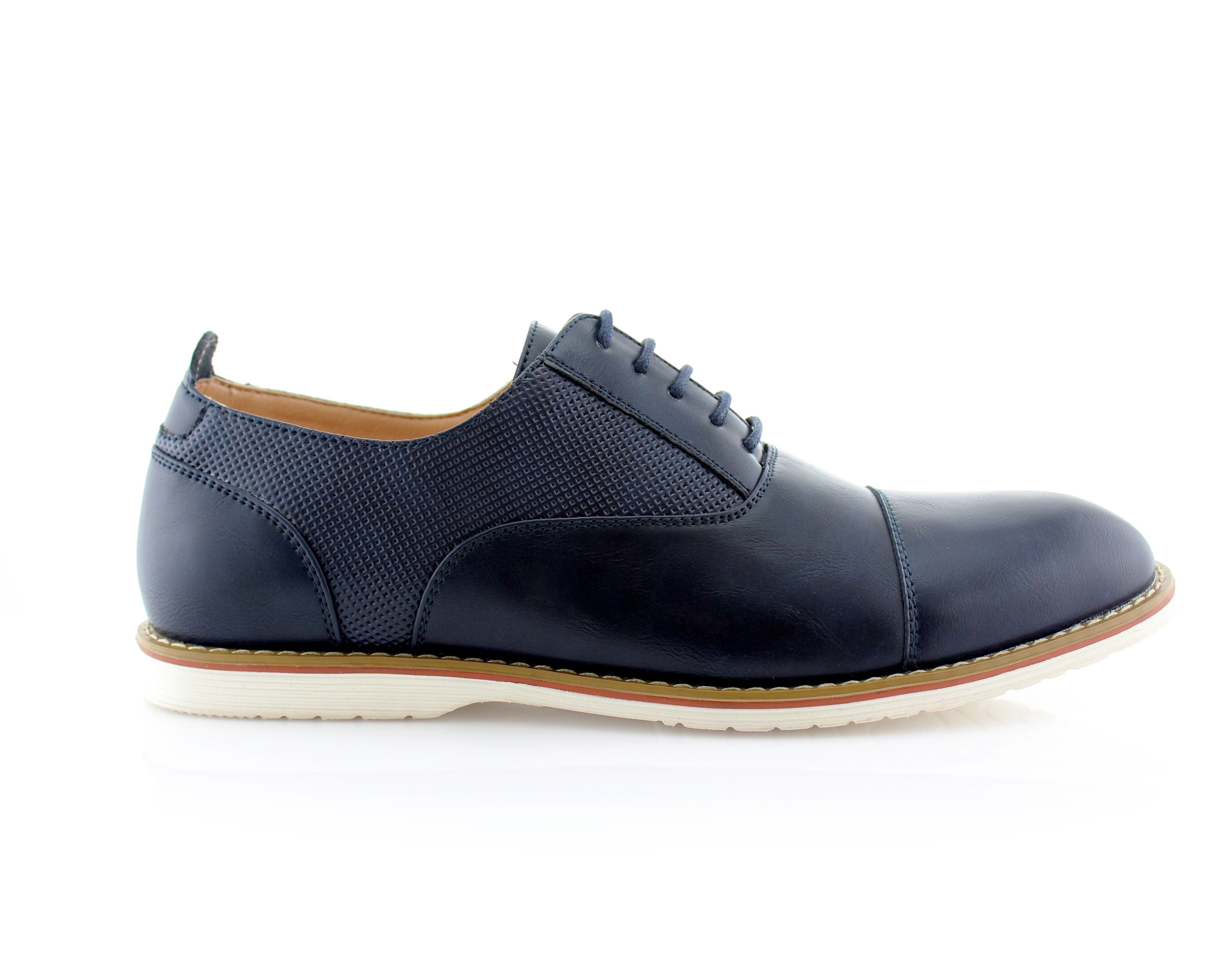 Embossed Cap-Toe Oxfords | Marshall by Ferro Aldo | Conal Footwear | Outer Side Angle View