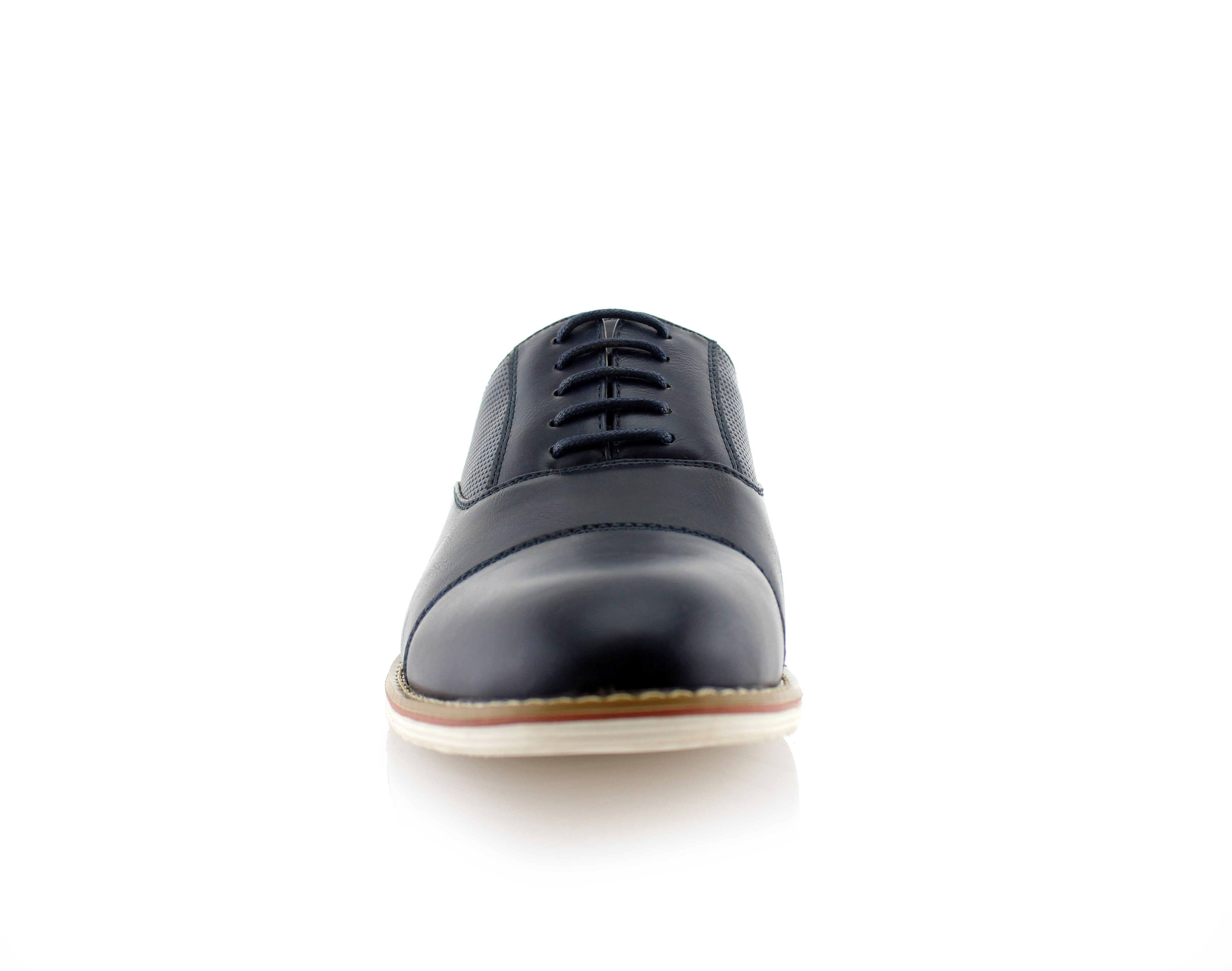 Embossed Cap-Toe Oxfords | Marshall by Ferro Aldo | Conal Footwear | Front Angle View