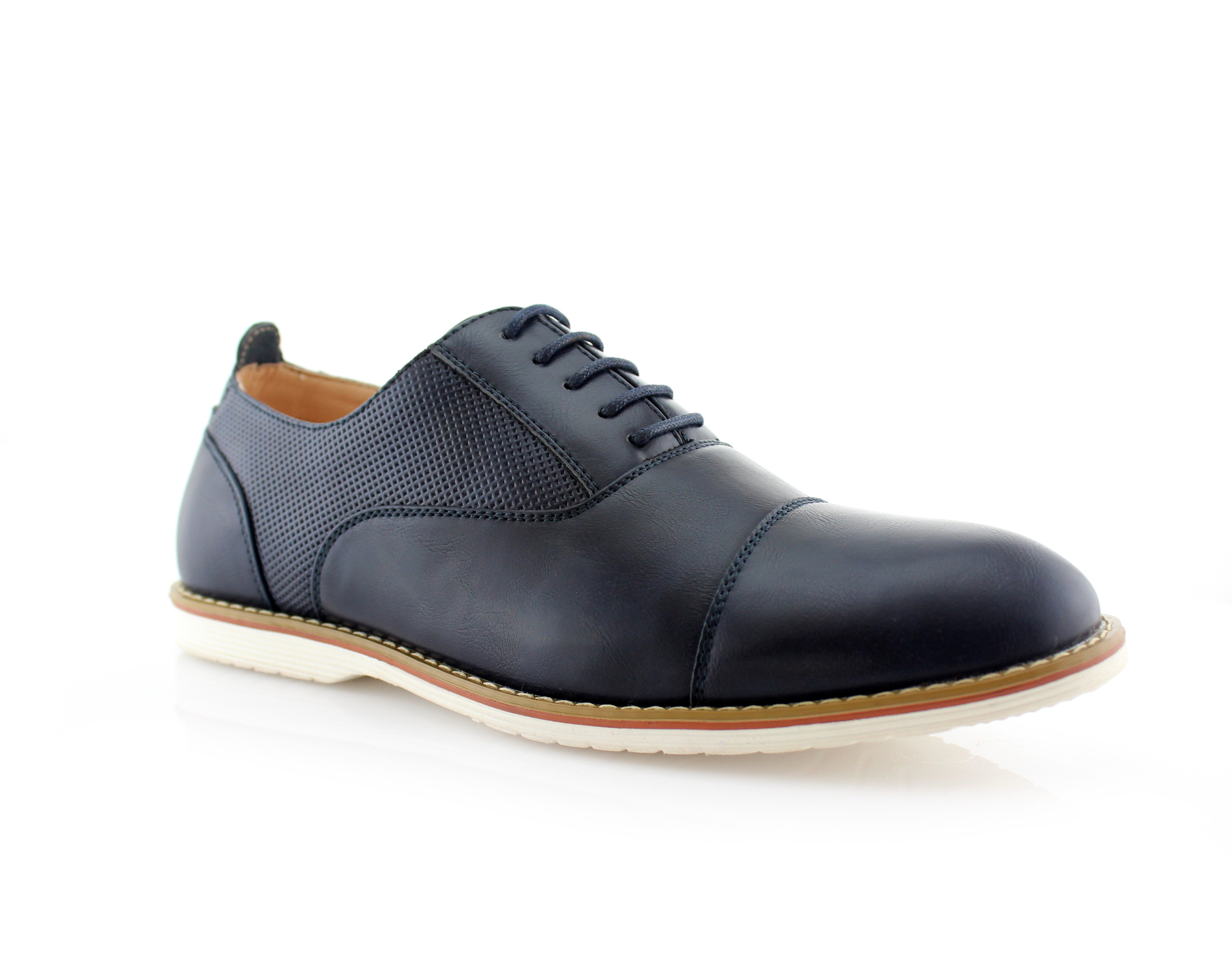 Embossed Cap-Toe Oxfords | Marshall by Ferro Aldo | Conal Footwear | Main Angle View