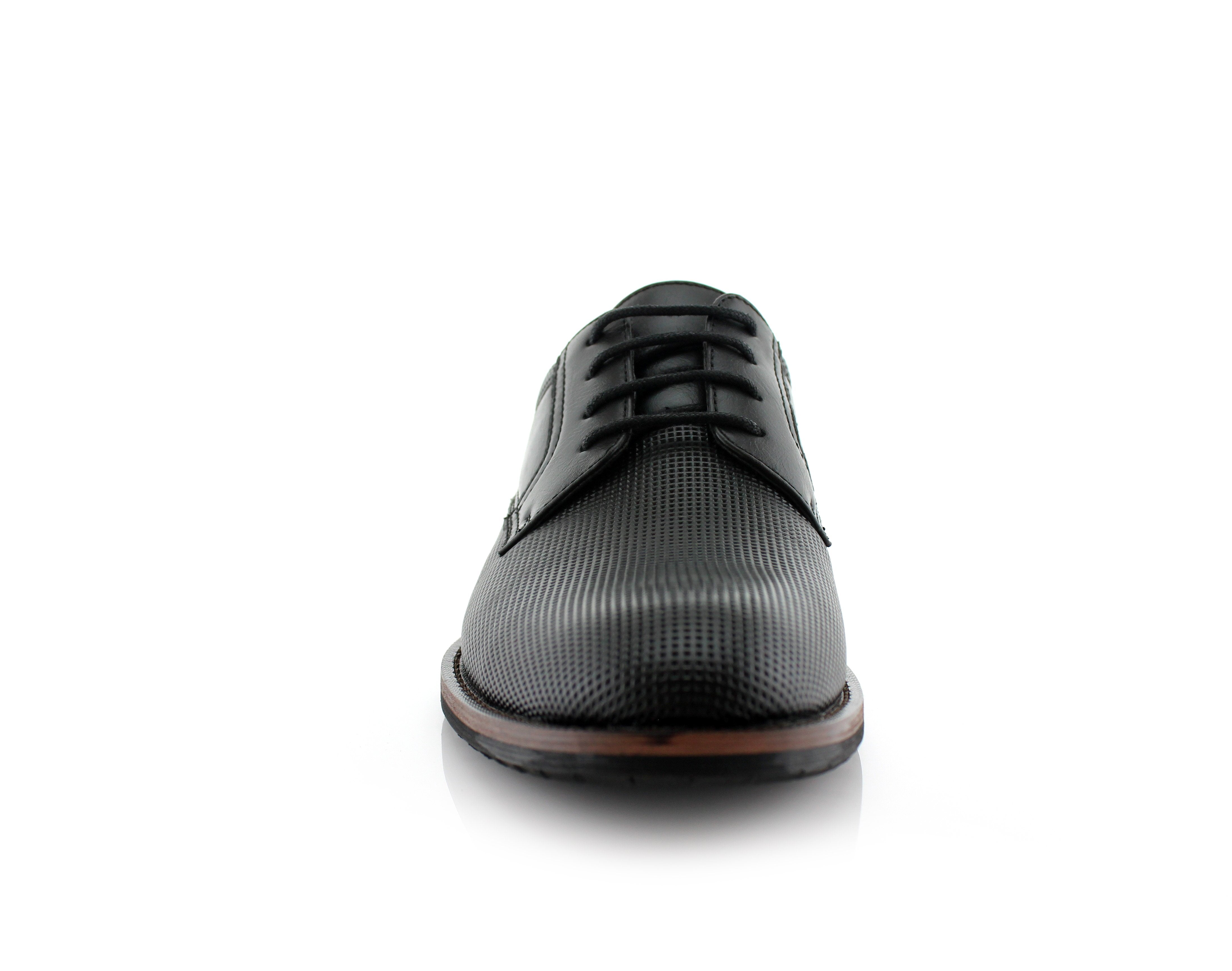 Duo-Textured Embossed Derby Shoes | Martin by Ferro Aldo | Conal Footwear | Front Angle View