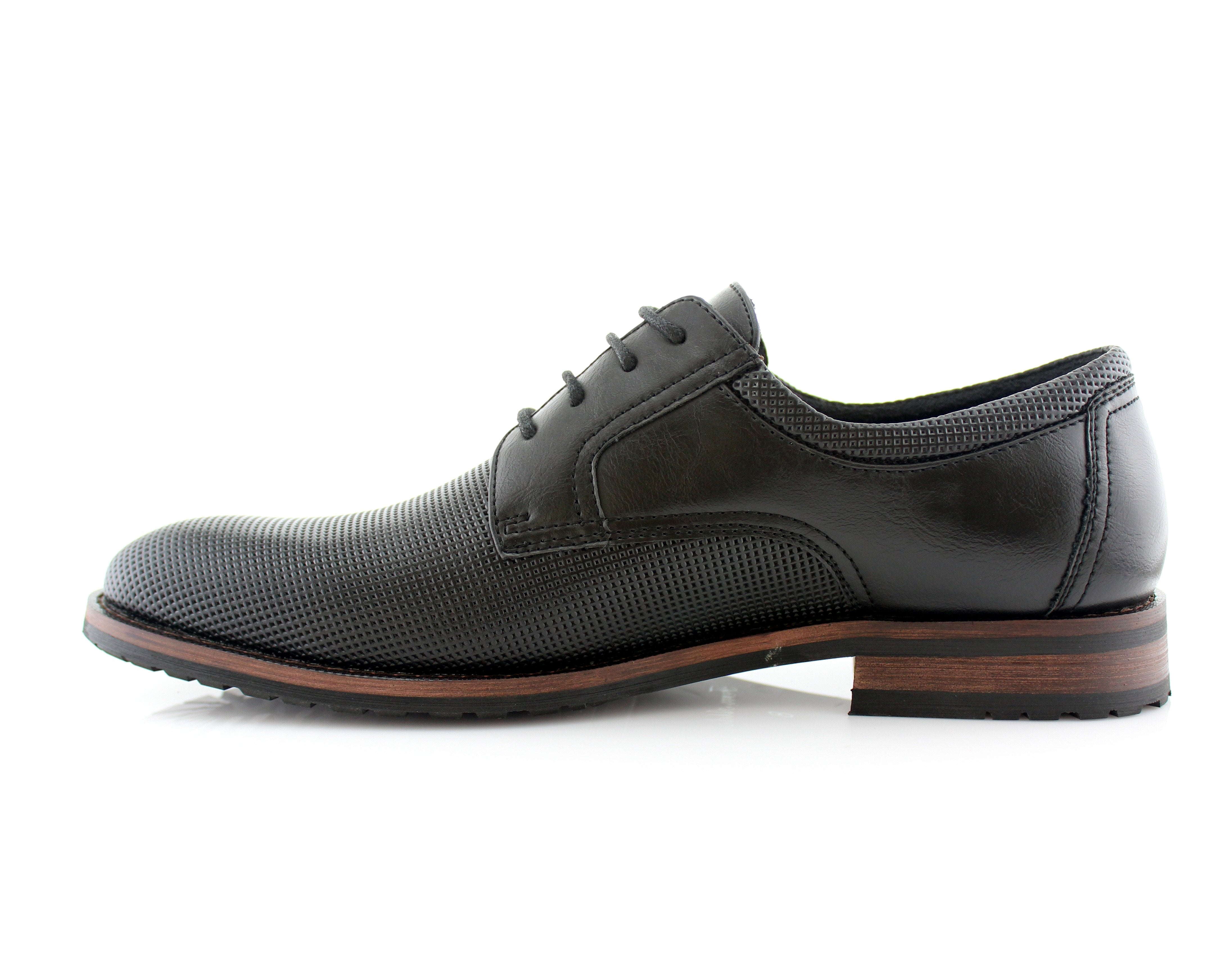 Duo-Textured Embossed Derby Shoes | Martin by Ferro Aldo | Conal Footwear | Inner Side Angle View