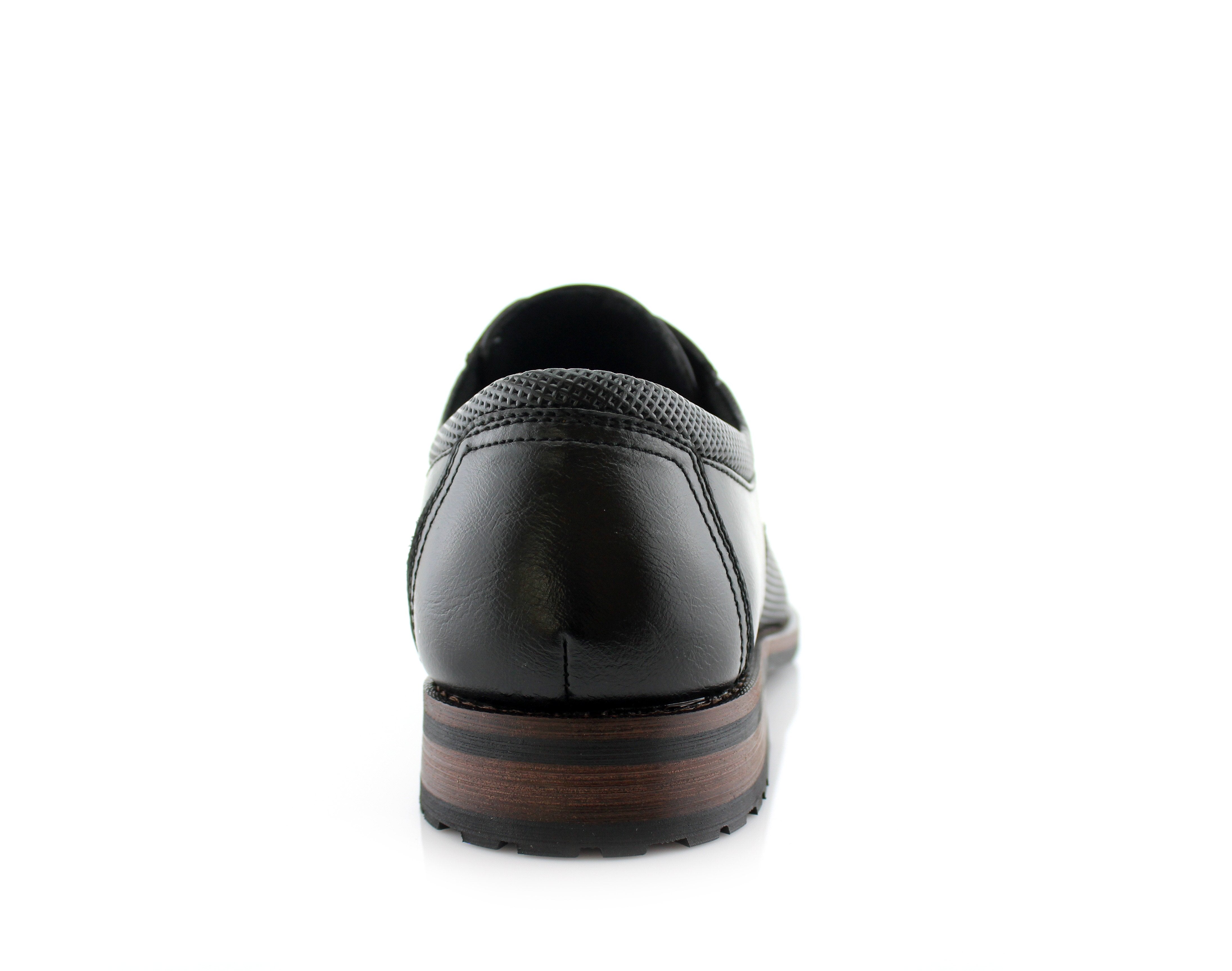 Duo-Textured Embossed Derby Shoes | Martin by Ferro Aldo | Conal Footwear | Back Angle View