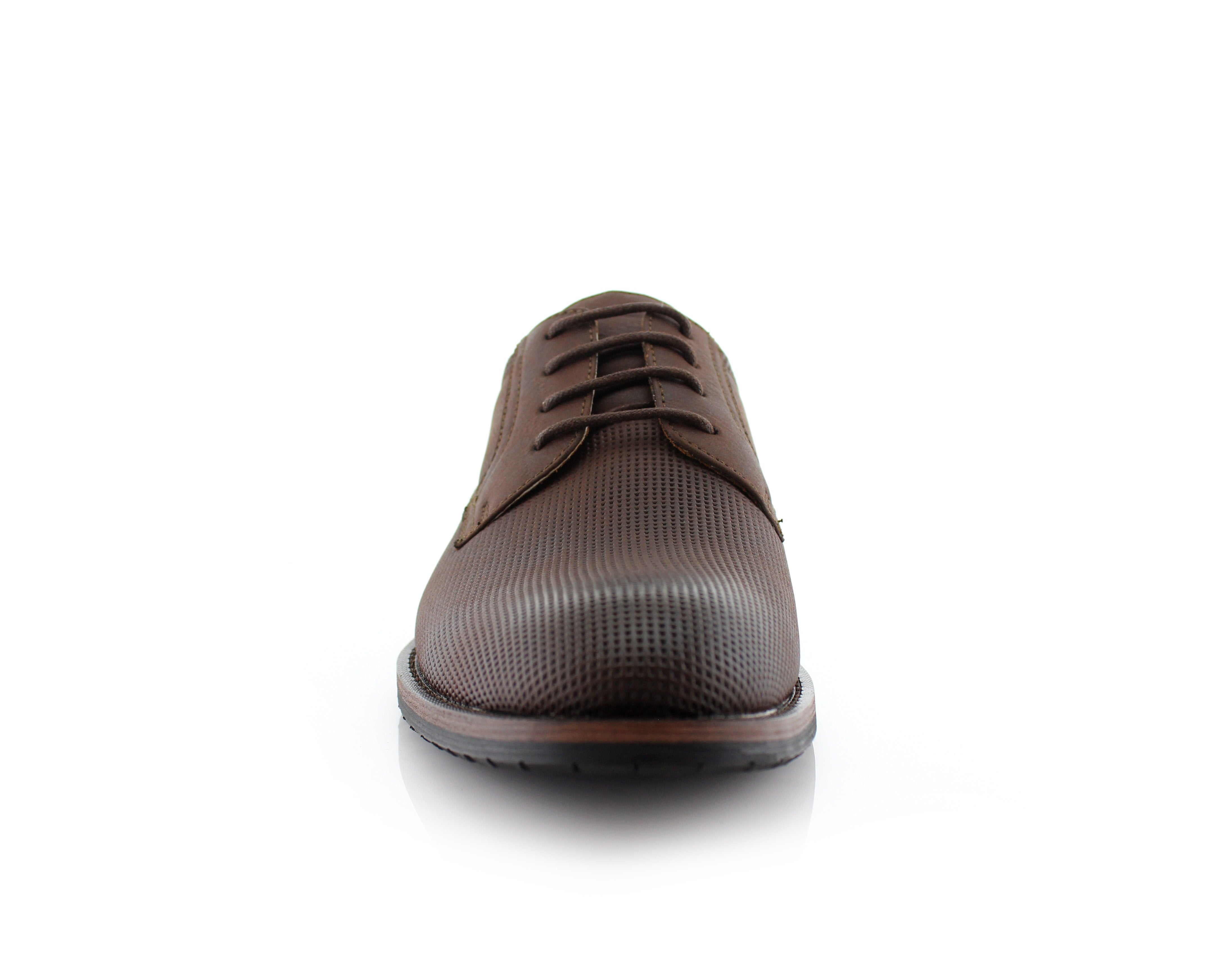 Duo-Textured Embossed Derby Shoes | Martin by Ferro Aldo | Conal Footwear | Front Angle View