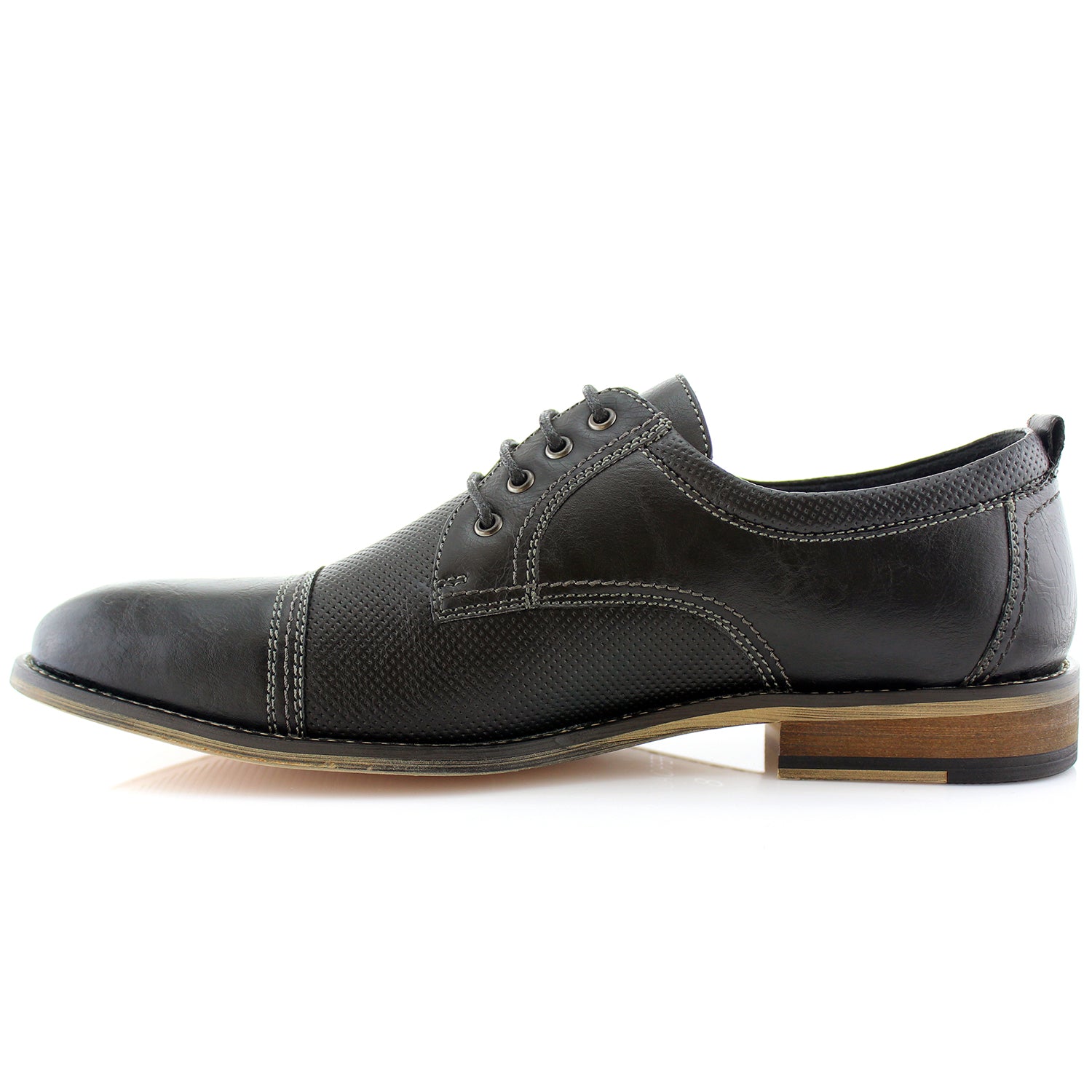 Casual Derby Man Shoes | Felix | Cap Toe Perforated Work Shoe