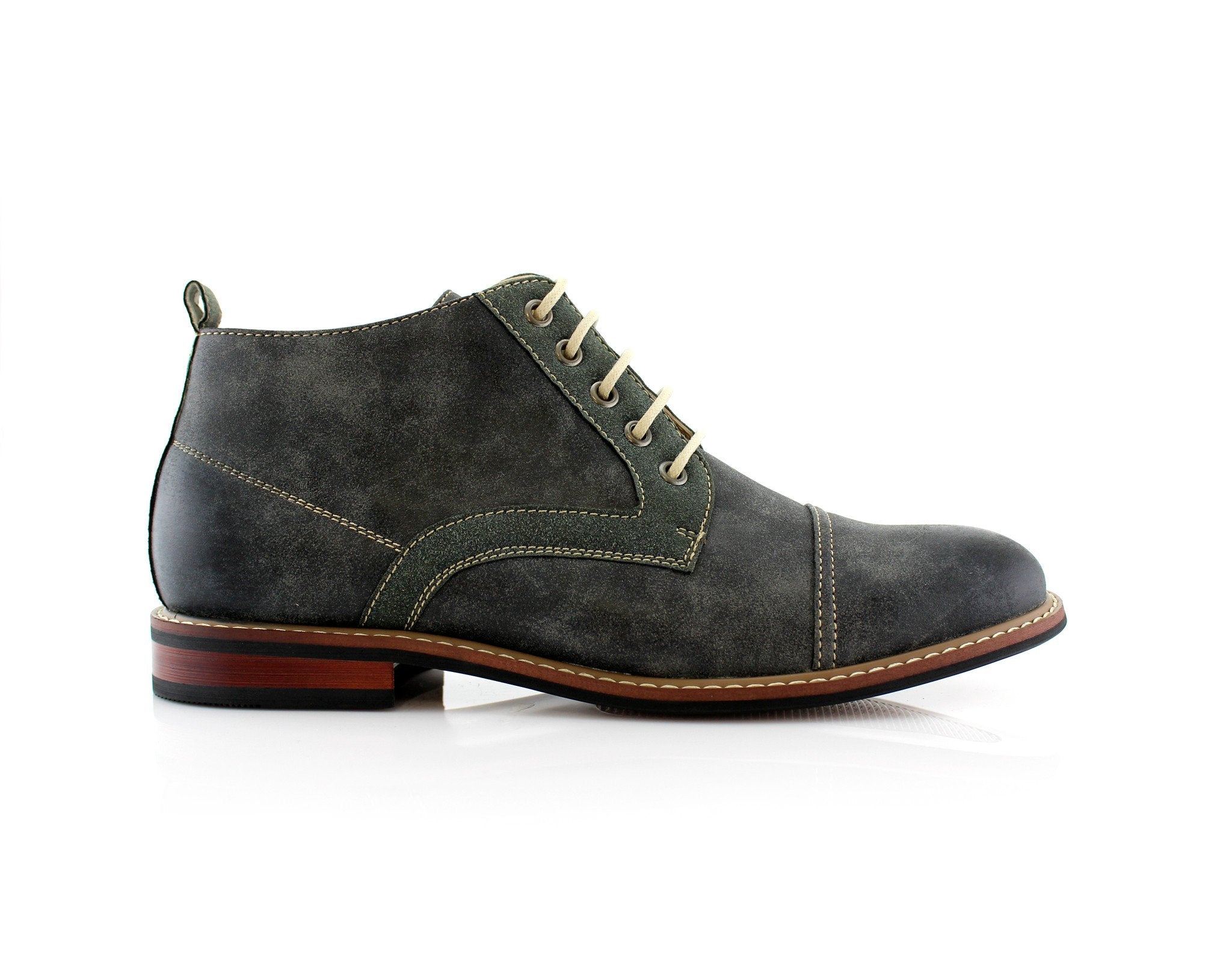 Duo-Textured Ankle Derby Boots | Eli by Ferro Aldo | Conal Footwear | Outer Side Angle View