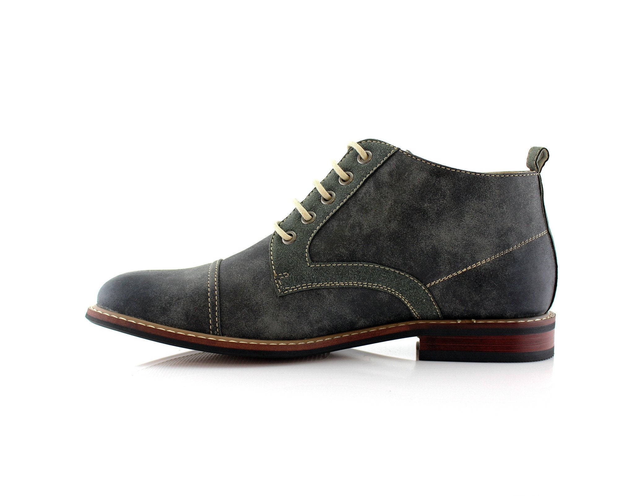 Duo-Textured Ankle Derby Boots | Eli by Ferro Aldo | Conal Footwear | Inner Side Angle View
