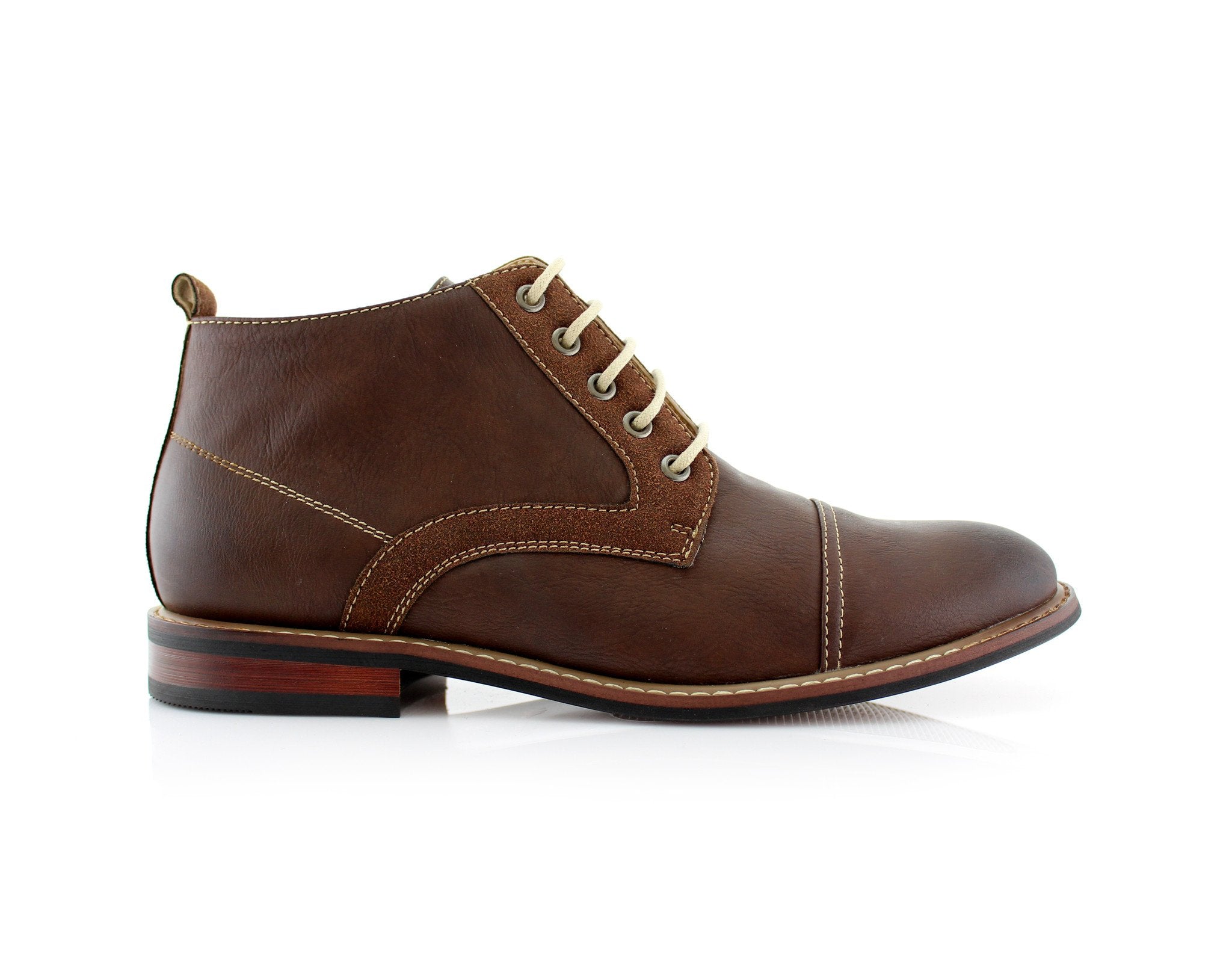 Duo-Textured Ankle Derby Boots | Eli by Ferro Aldo | Conal Footwear | Outer Side Angle View