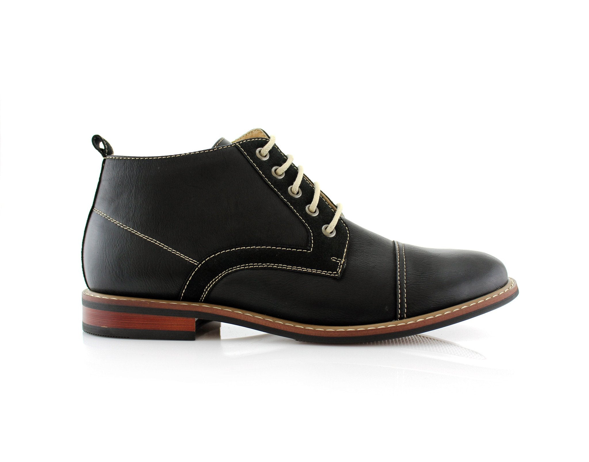 Duo-Textured Ankle Derby Boots | Eli by Ferro Aldo | Conal Footwear | Outer Side Angle View