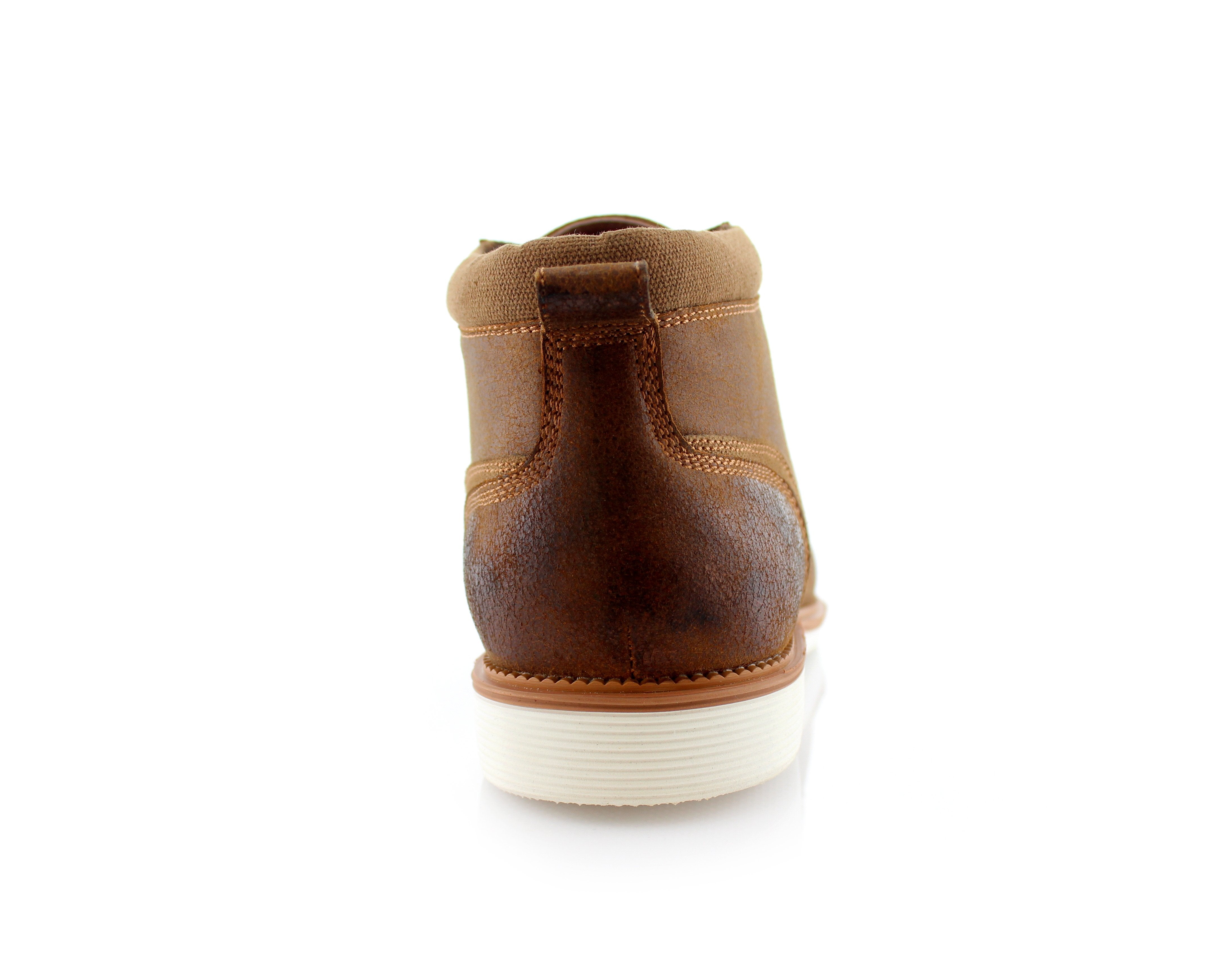 Burnished Cap-Toe Chukka Boots | Sammy by Ferro Aldo | Conal Footwear | Back Angle View