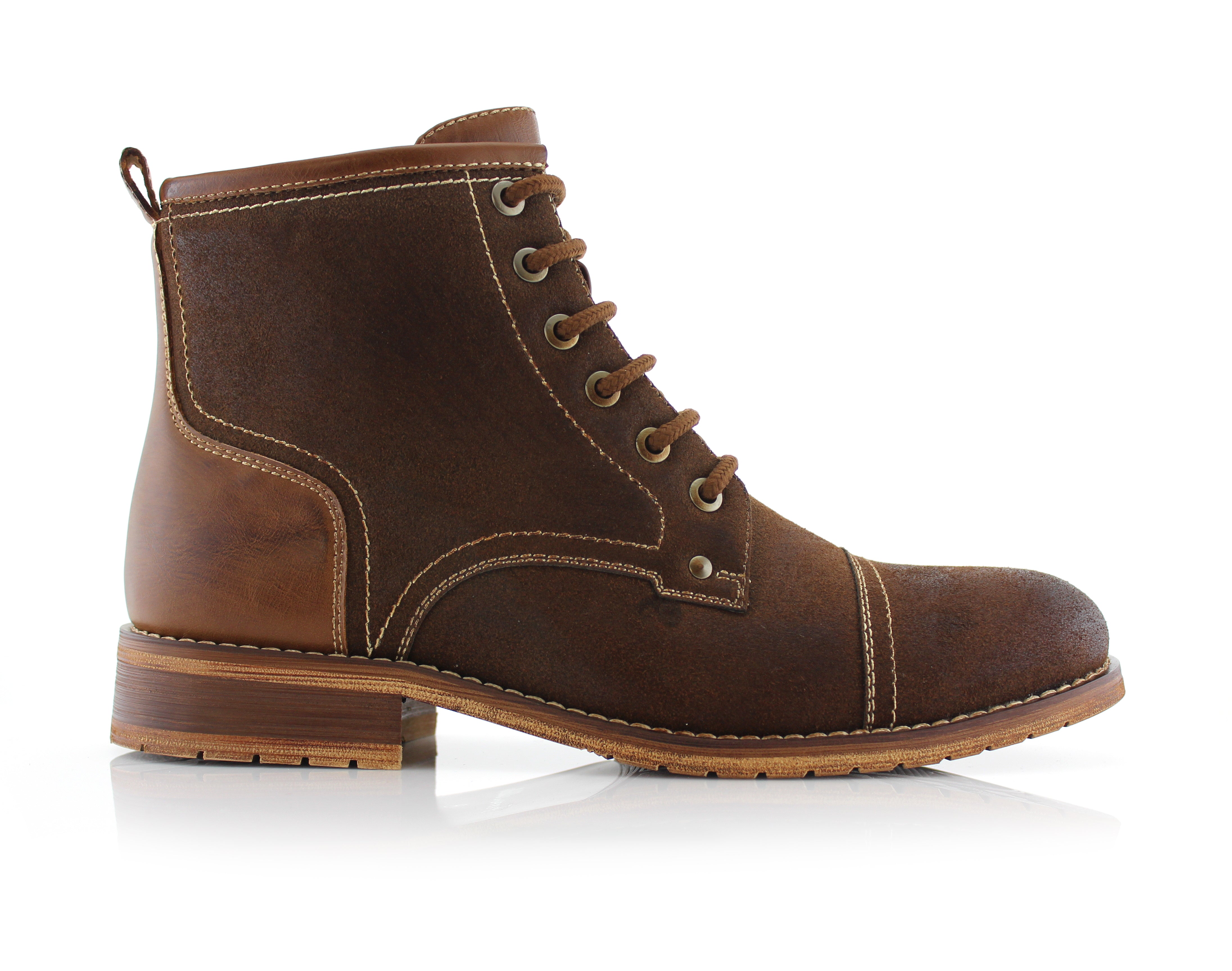 Burnished Suede Hiking Boots | Rufus by Ferro Aldo | Conal Footwear | Outer Side Angle View