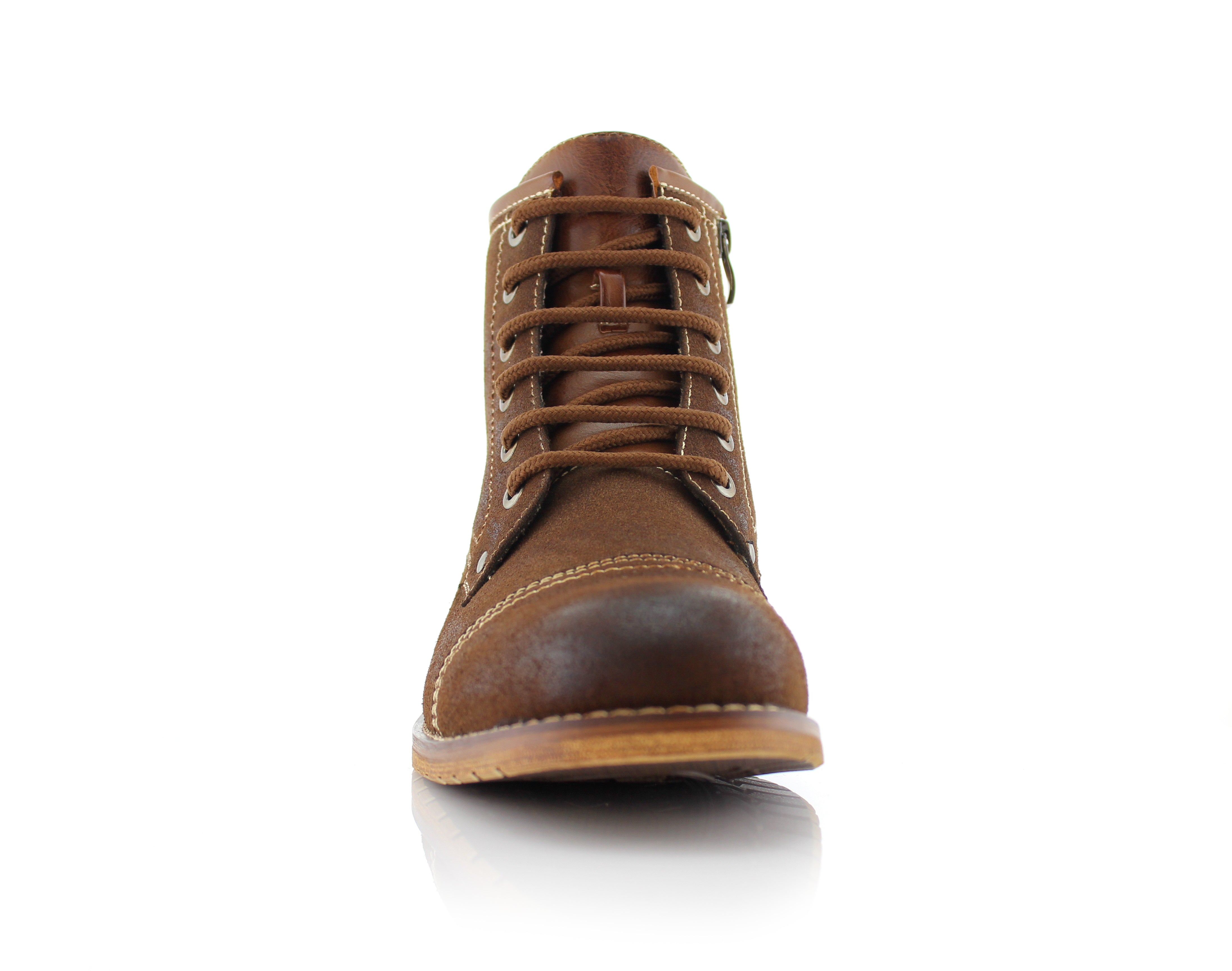 Burnished Suede Hiking Boots | Rufus by Ferro Aldo | Conal Footwear | Front Angle View
