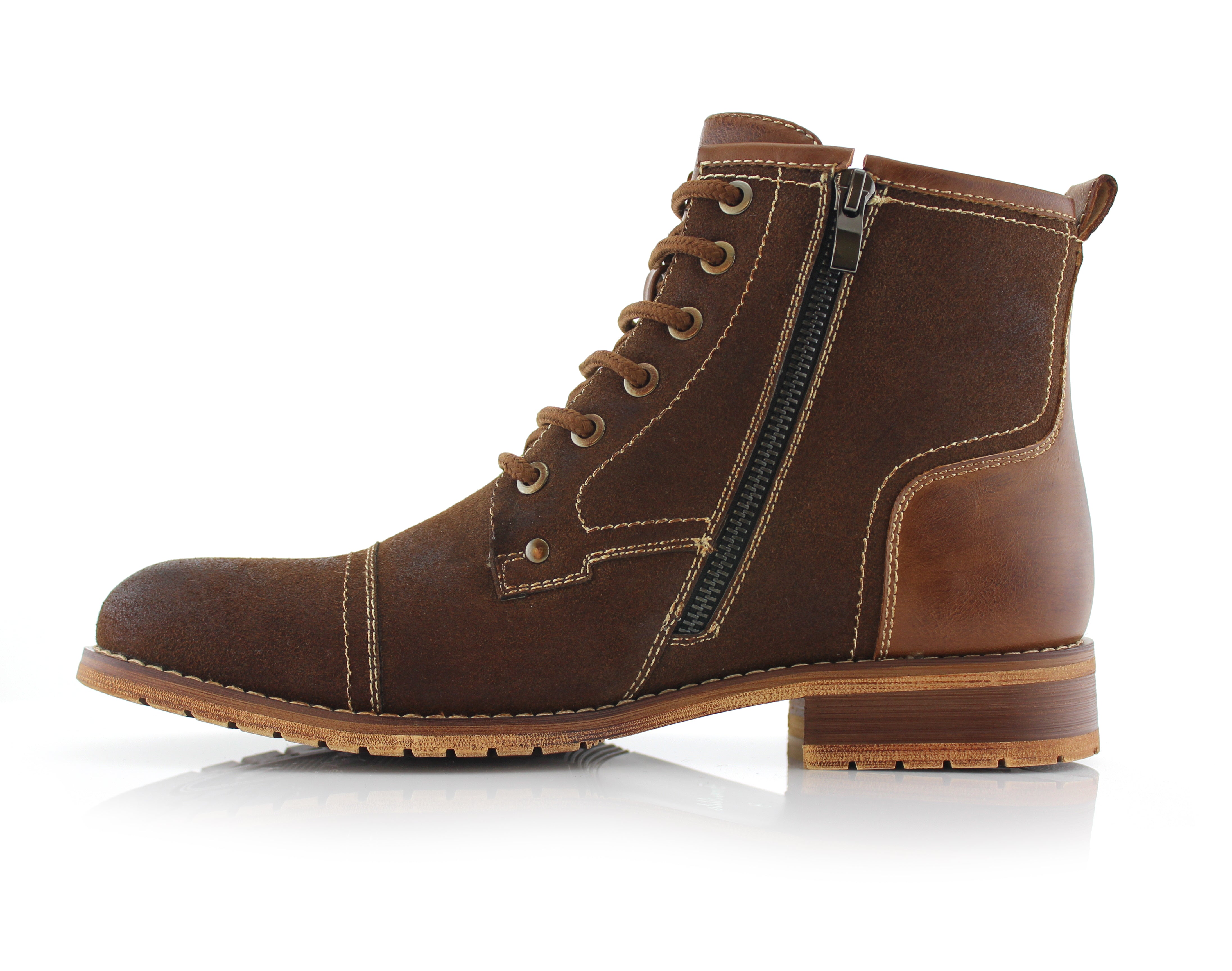 Burnished Suede Hiking Boots | Rufus by Ferro Aldo | Conal Footwear | Inner Side Angle View