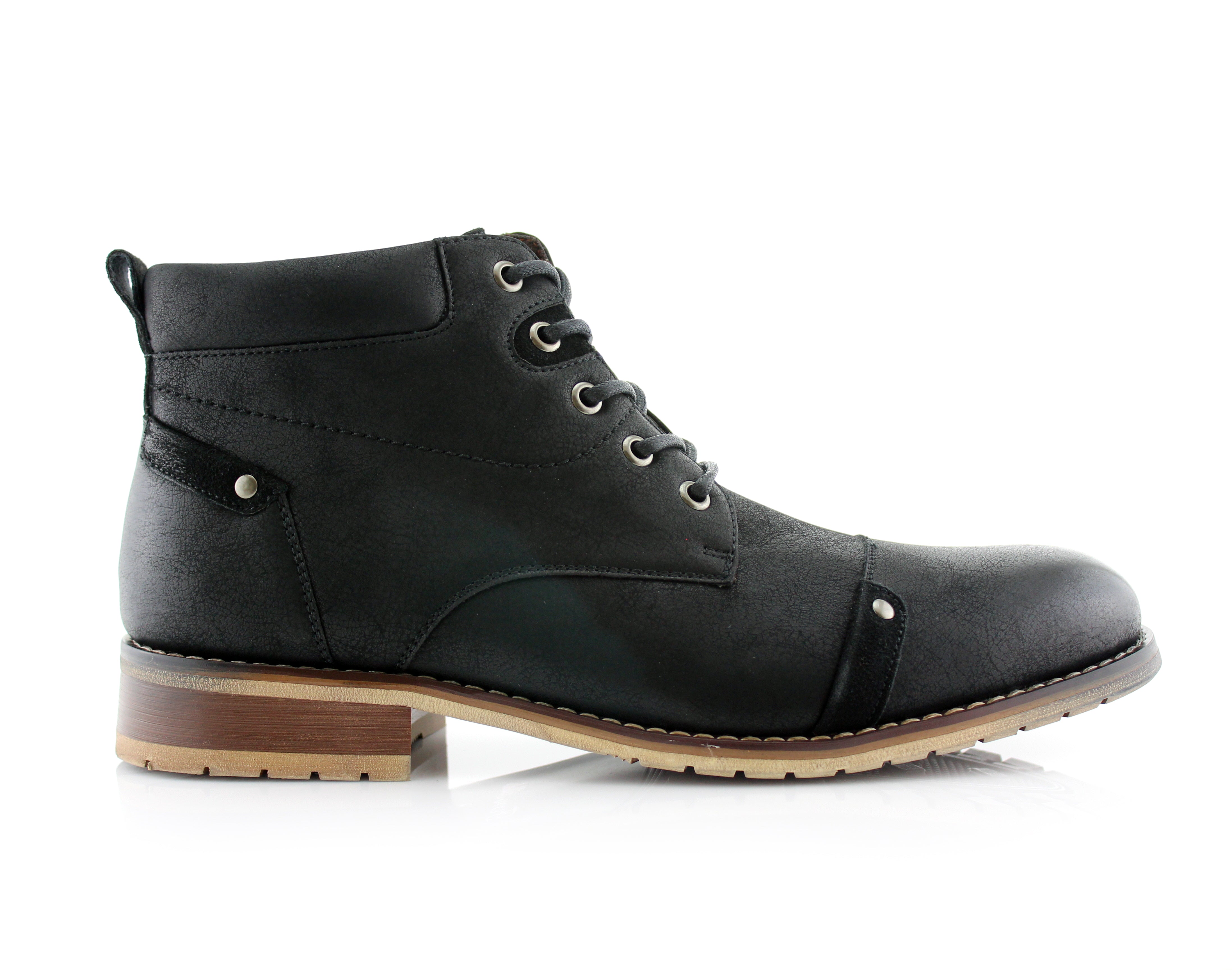Cap-Toe Studded Ankle Boots | Colin by Ferro Aldo | Conal Footwear | Outer Side Angle View