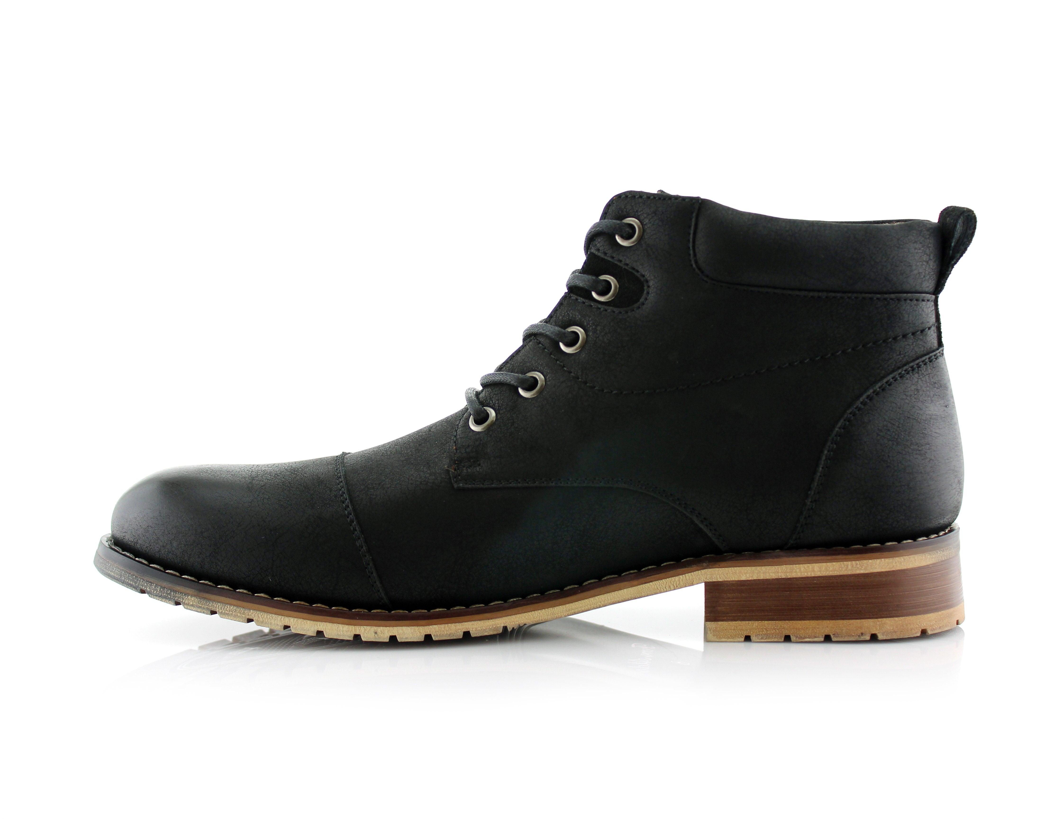 Cap-Toe Studded Ankle Boots | Colin by Ferro Aldo | Conal Footwear | Inner Side Angle View