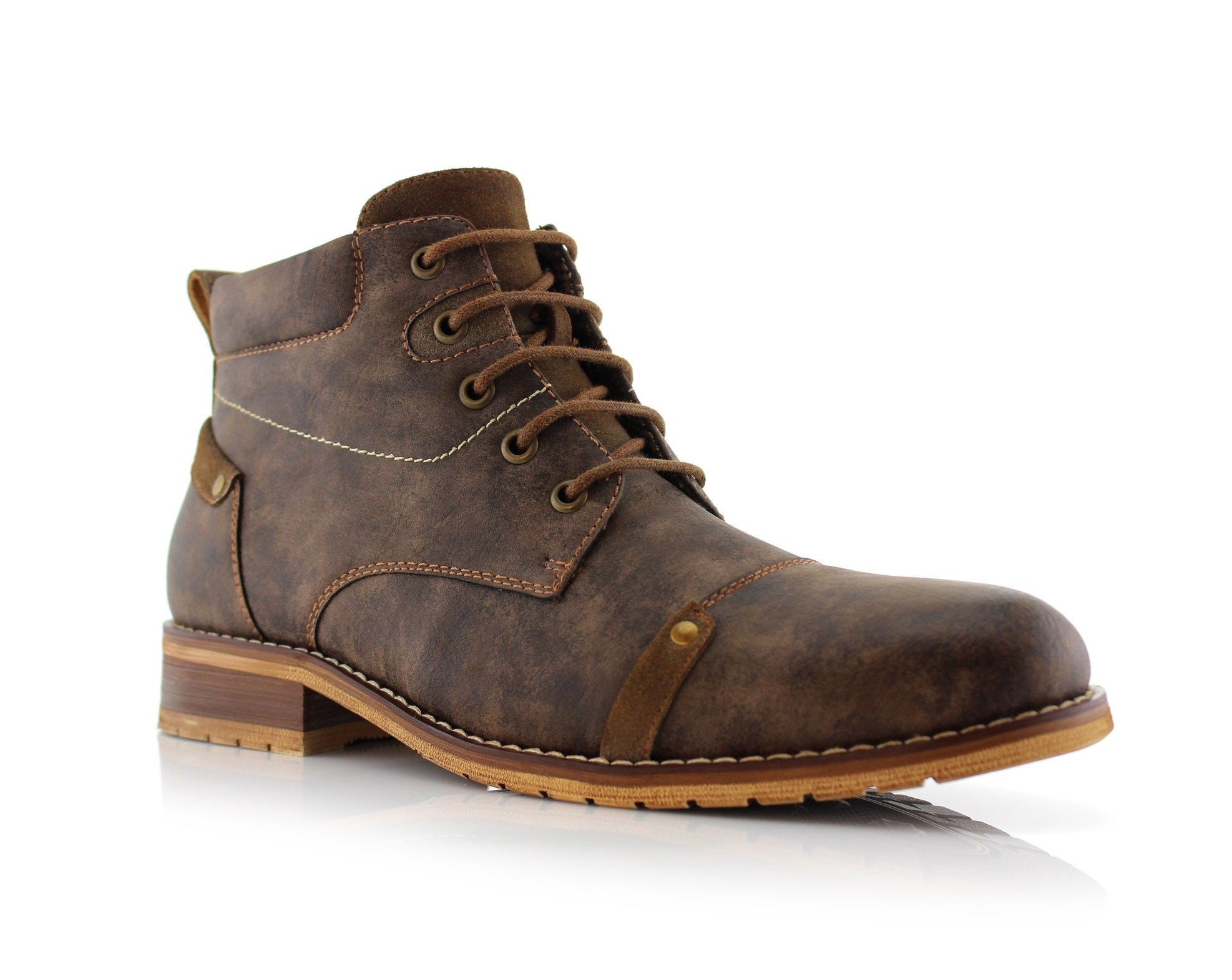 Burnished Upper Cap-Toe Boots | Colin by Ferro Aldo | Conal Footwear | Main Angle View
