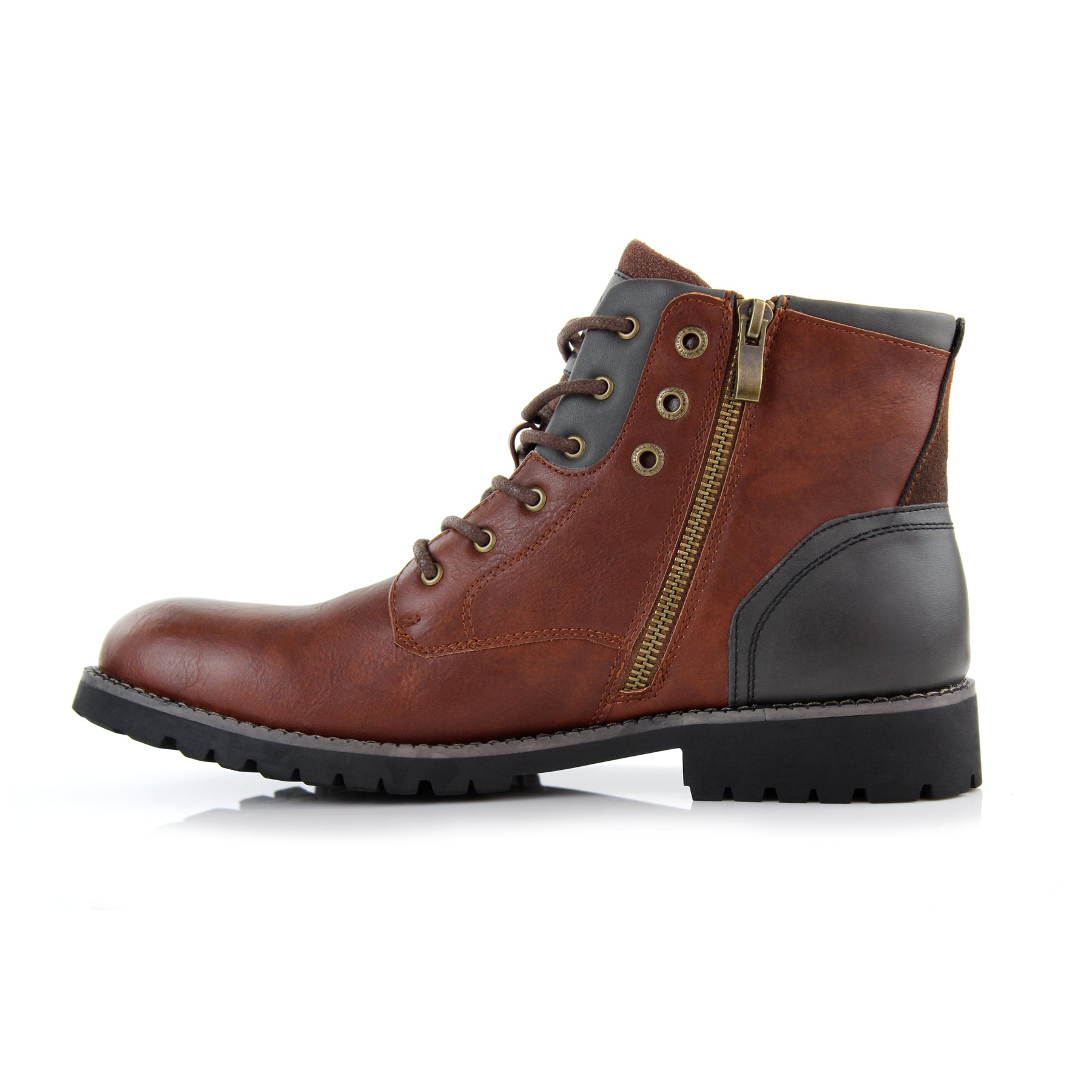 Two-Toned Rugged Boots | Homer by Polar Fox | Conal Footwear | Inner Side Angle View