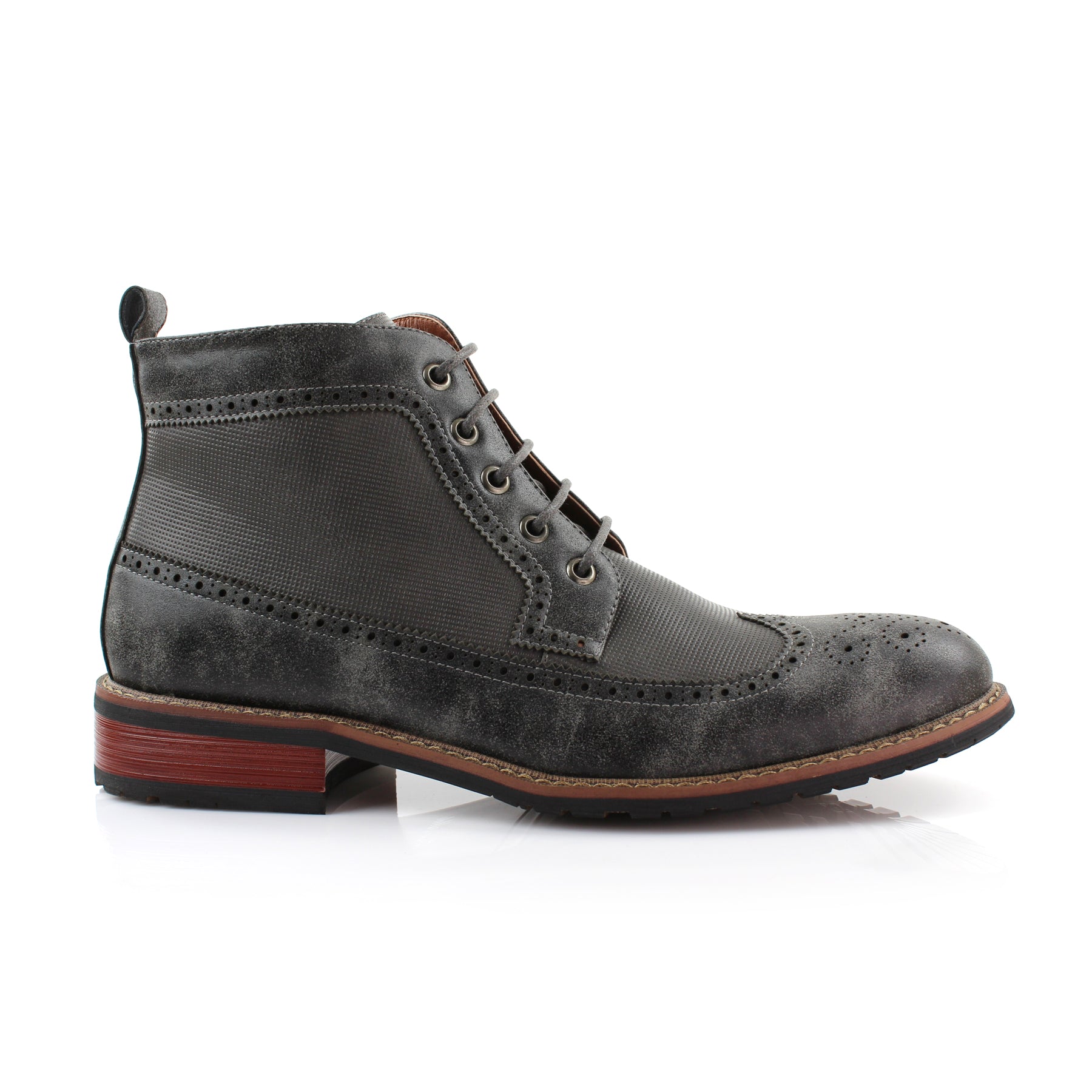 Burnished Brogue Wingtip Boots | Michael by Ferro Aldo | Conal Footwear | Outer Side Angle View