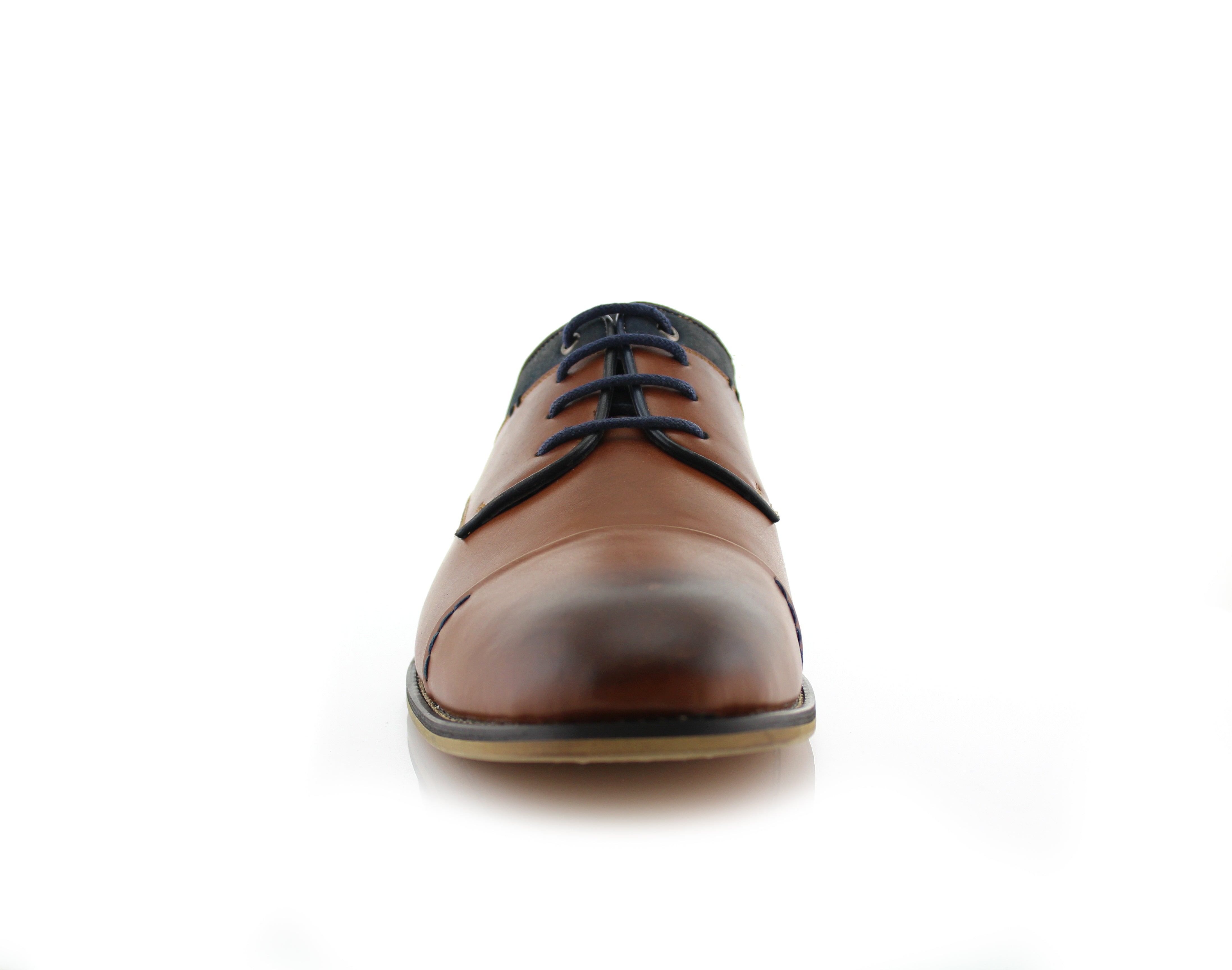 Duo-Textured Burnished Derby | Alexander by Polar Fox | Conal Footwear | Front Angle View