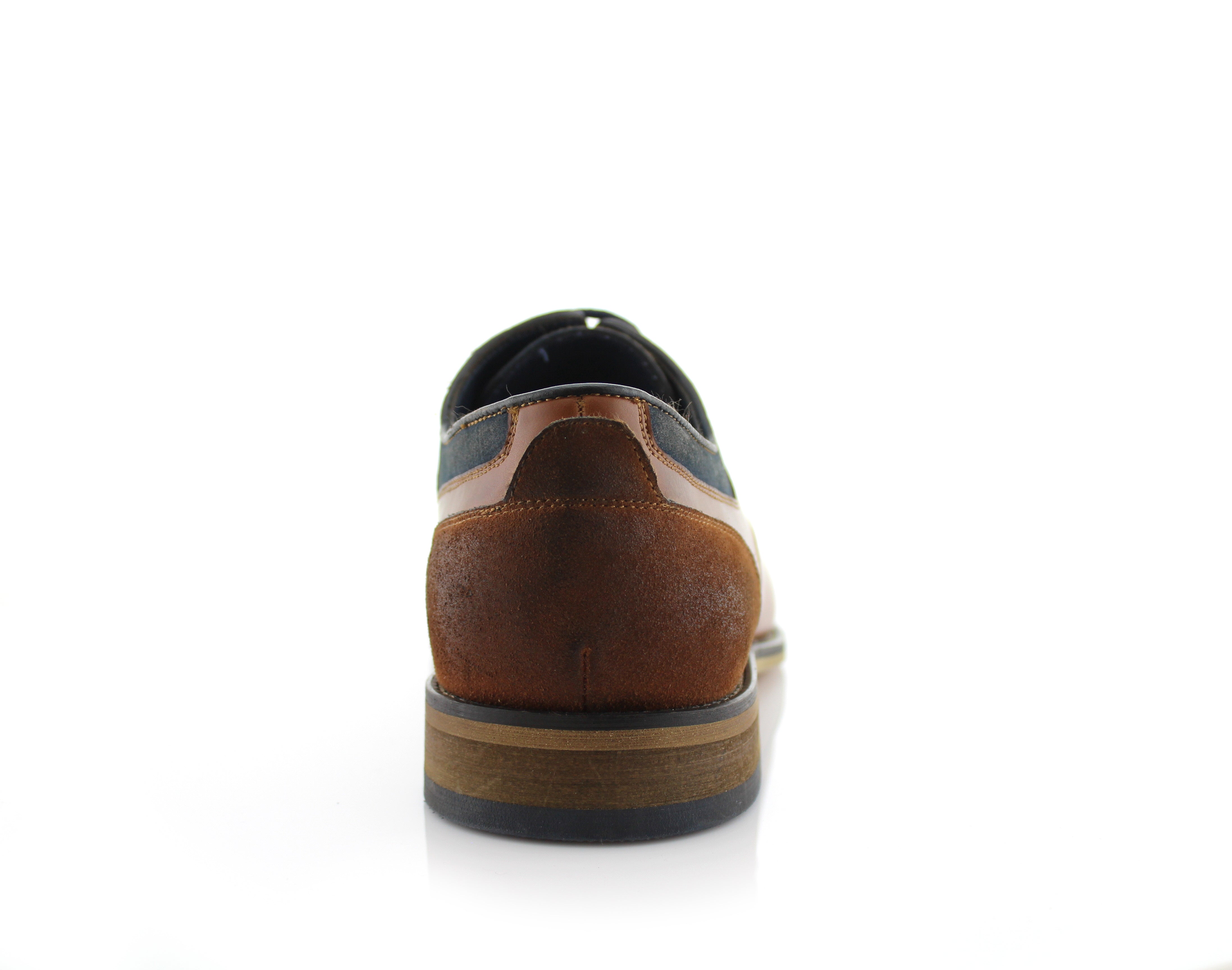 Duo-Textured Burnished Derby | Alexander by Polar Fox | Conal Footwear | Back Angle View