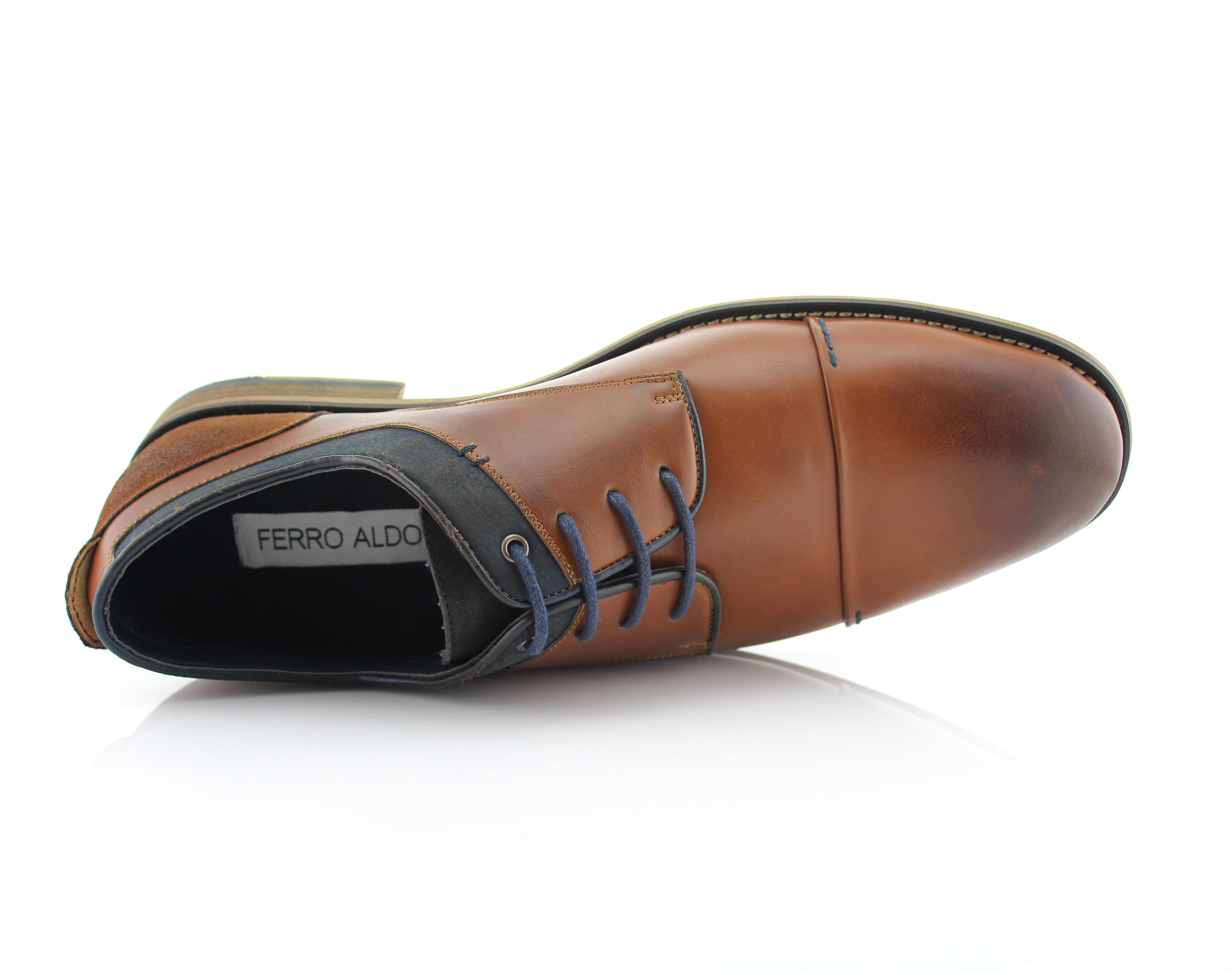 Duo-Textured Burnished Derby | Alexander by Polar Fox | Conal Footwear | Top-Down Angle View