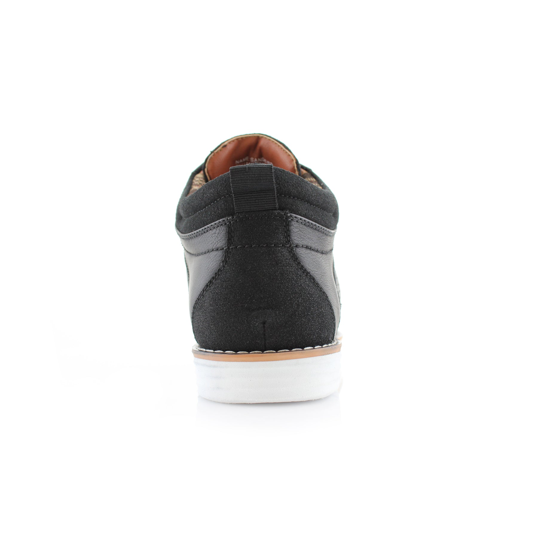 Duo-Textured Perforated Sneakers | Sanders by Polar Fox | Conal Footwear | Back Angle View