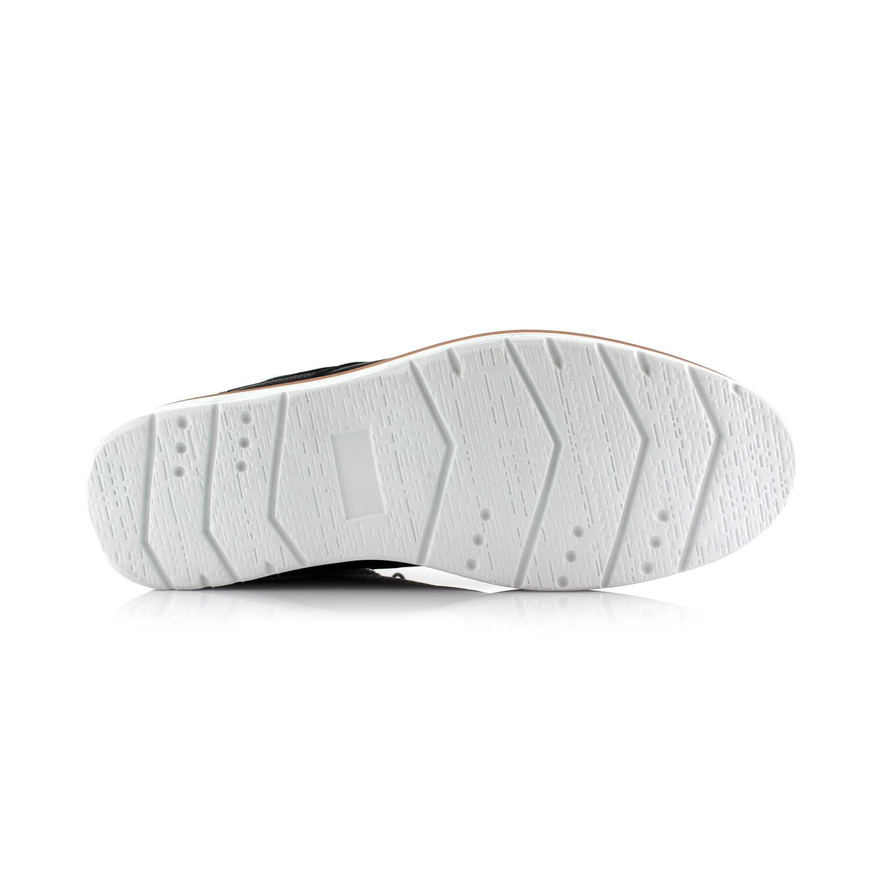 Duo-Textured Perforated Sneakers | Sanders by Polar Fox | Conal Footwear | Bottom Sole Angle View