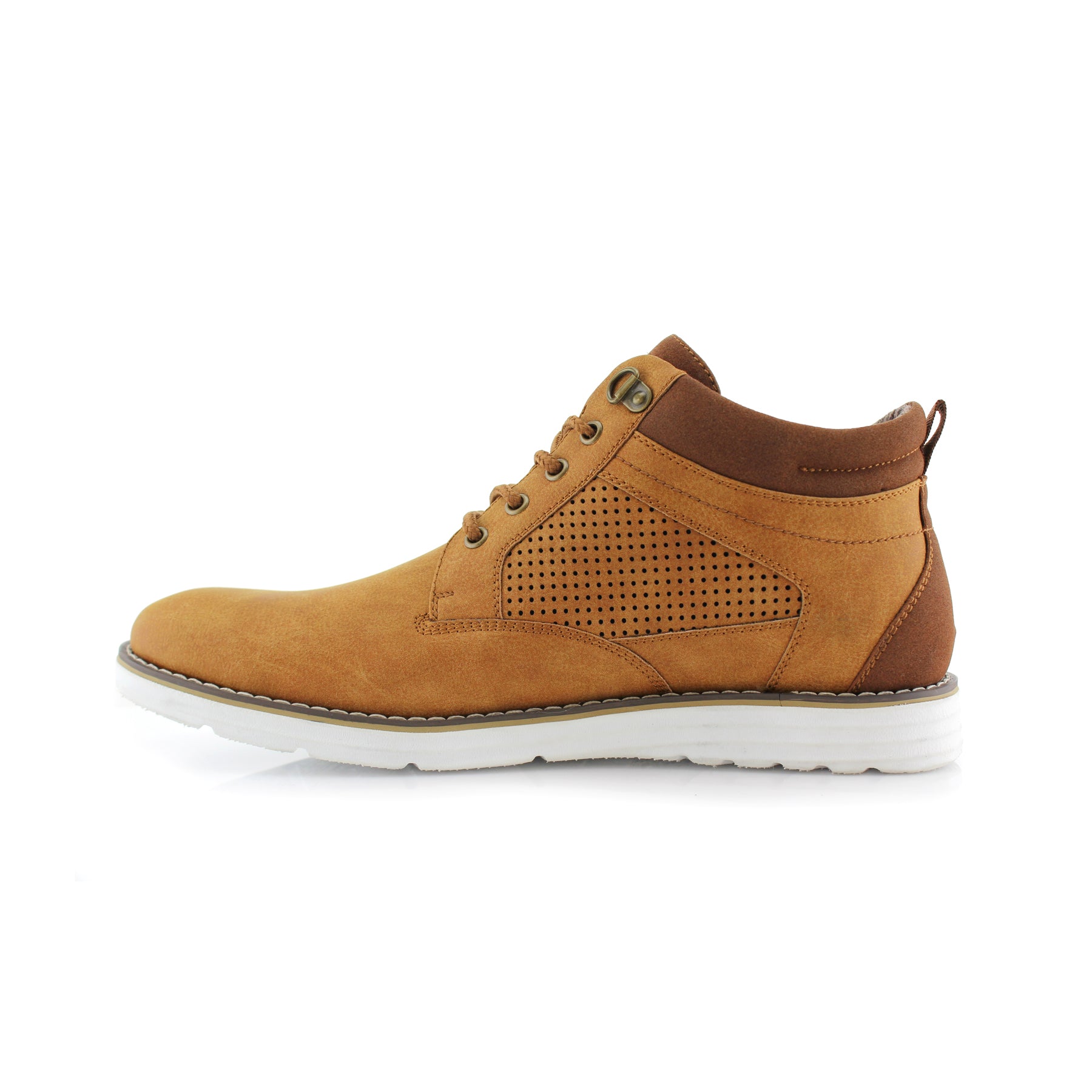 Duo-Textured Perforated Sneakers | Sanders by Polar Fox | Conal Footwear | Inner Side Angle View