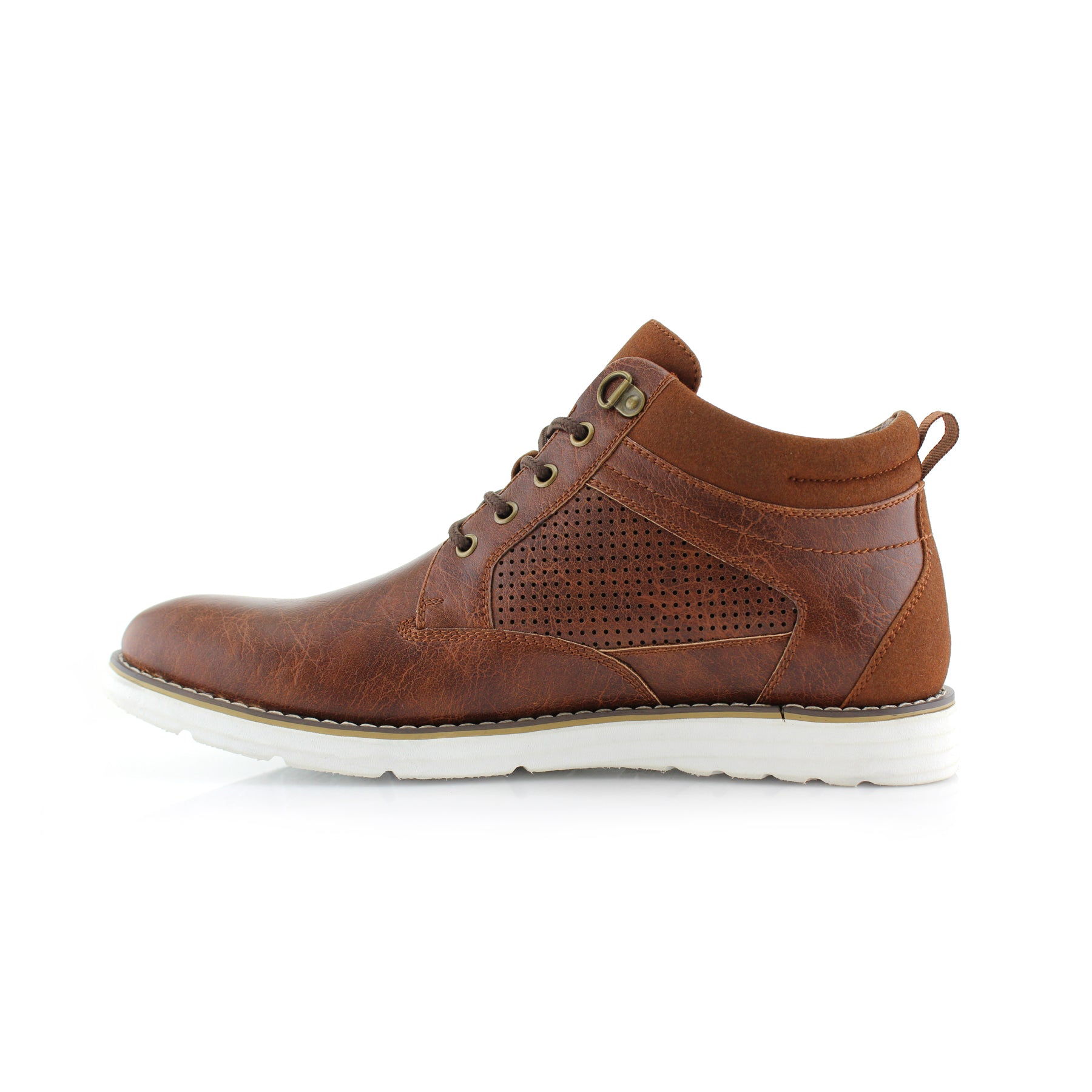 Duo-Textured Perforated Sneakers | Sanders by Polar Fox | Conal Footwear | Inner Side Angle View